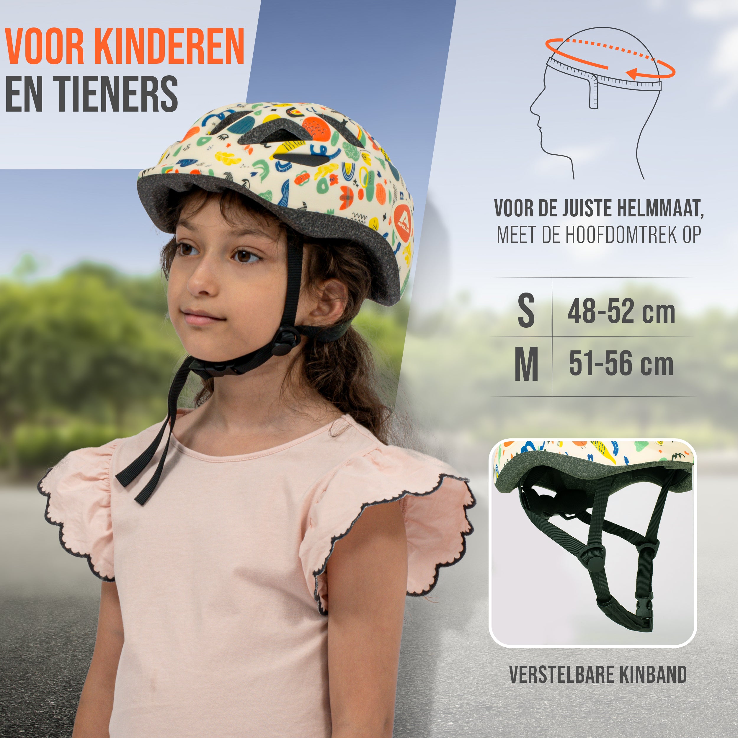 Apollo Kinder fietshelm, helm voor kinderen & tieners, multisport helm Papercraft