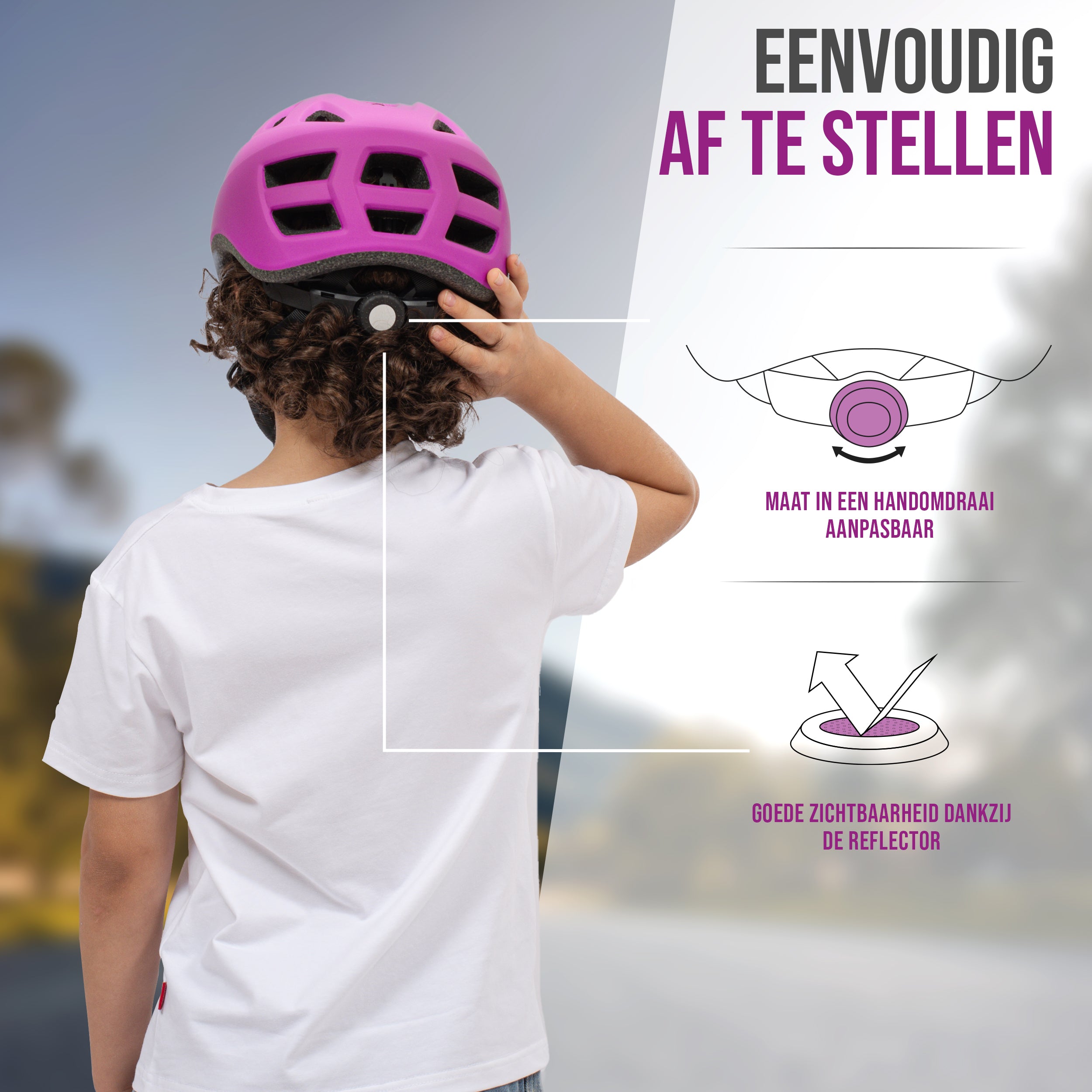 Apollo Kinder fietshelm, helm voor kinderen & tieners, multisport helm Pink Fade