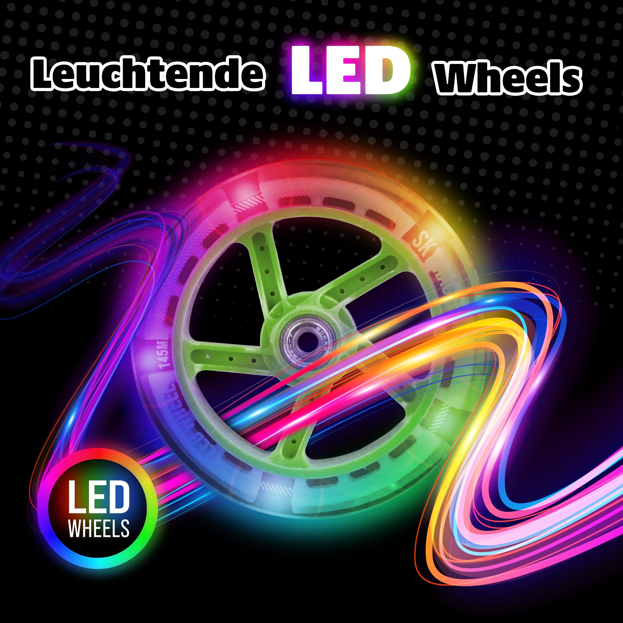 Apollo APOLLO Vervangingswielenset voor Skyracer - 145 mm wielenset Groen