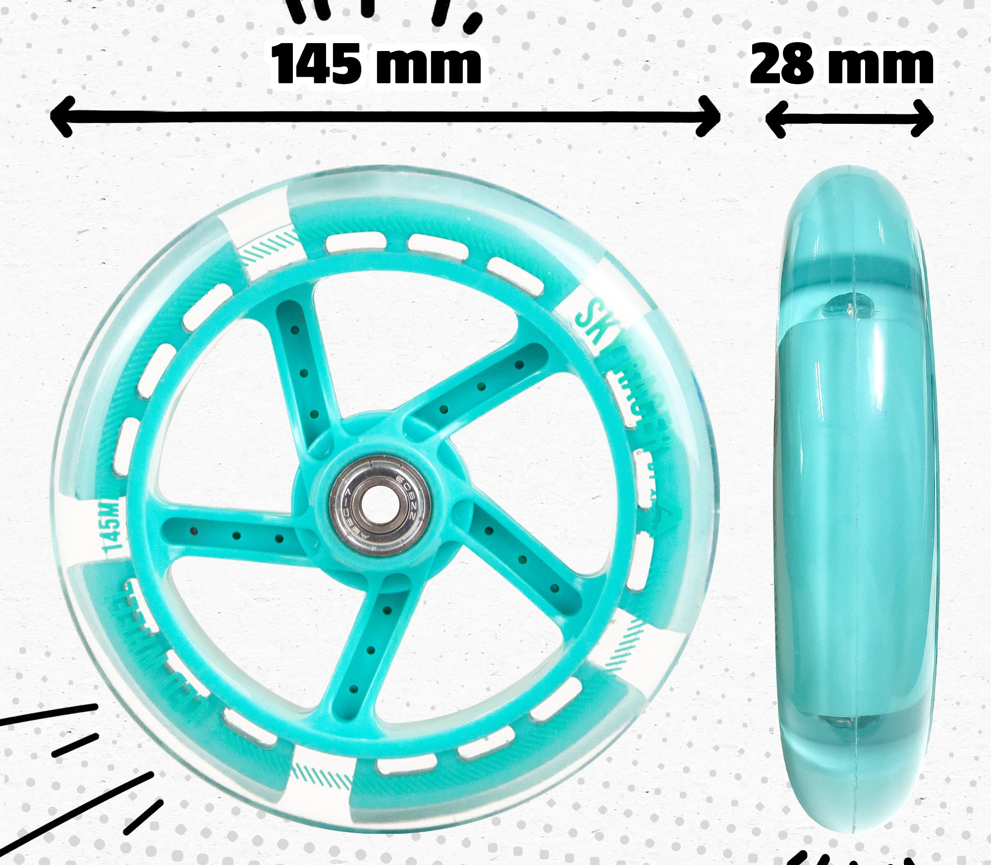 Apollo Vervangingswielenset voor Skyracer - 145 mm wielenset Mint