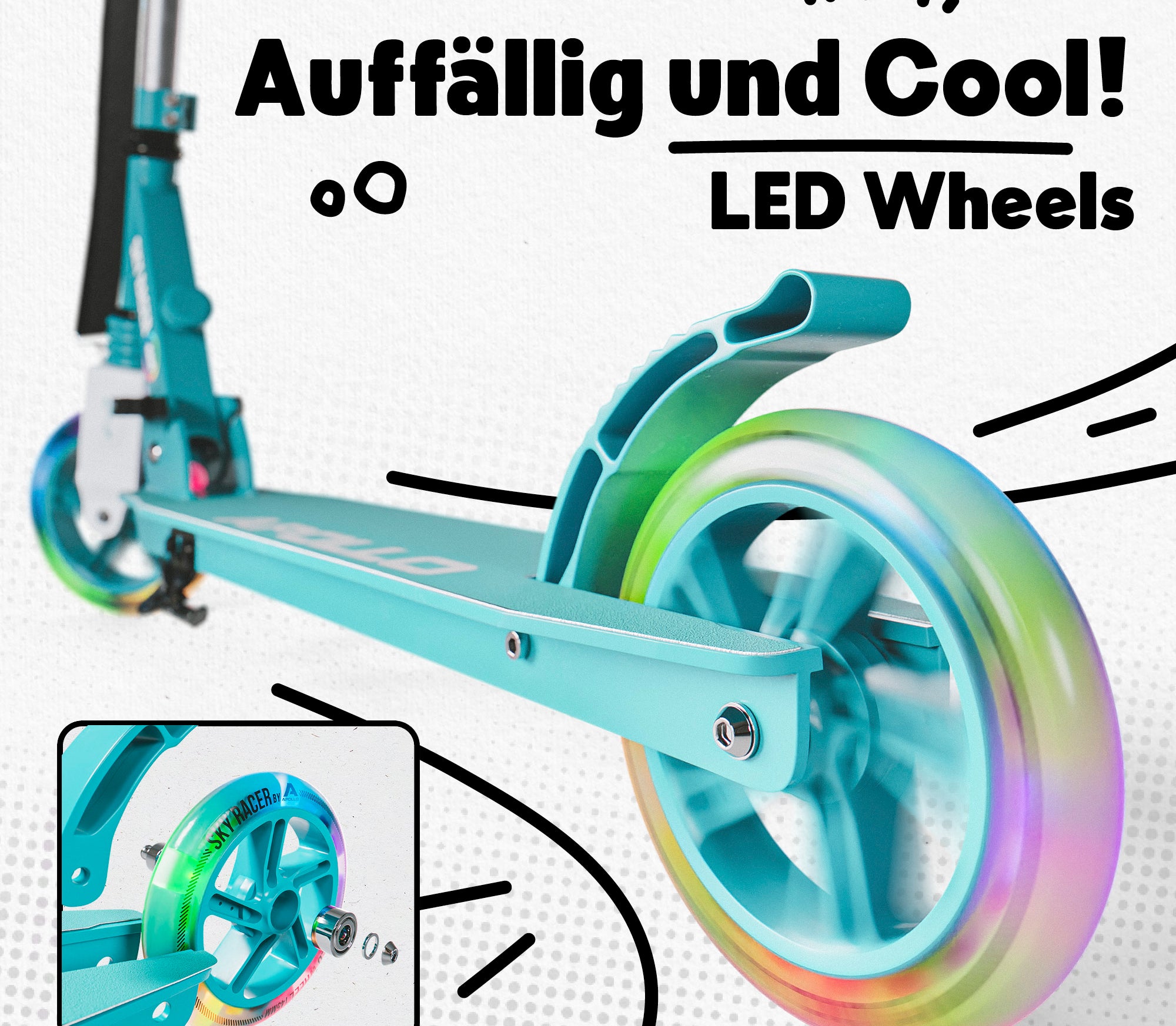 Apollo Vervangingswielenset voor Skyracer - 145 mm wielenset Mint