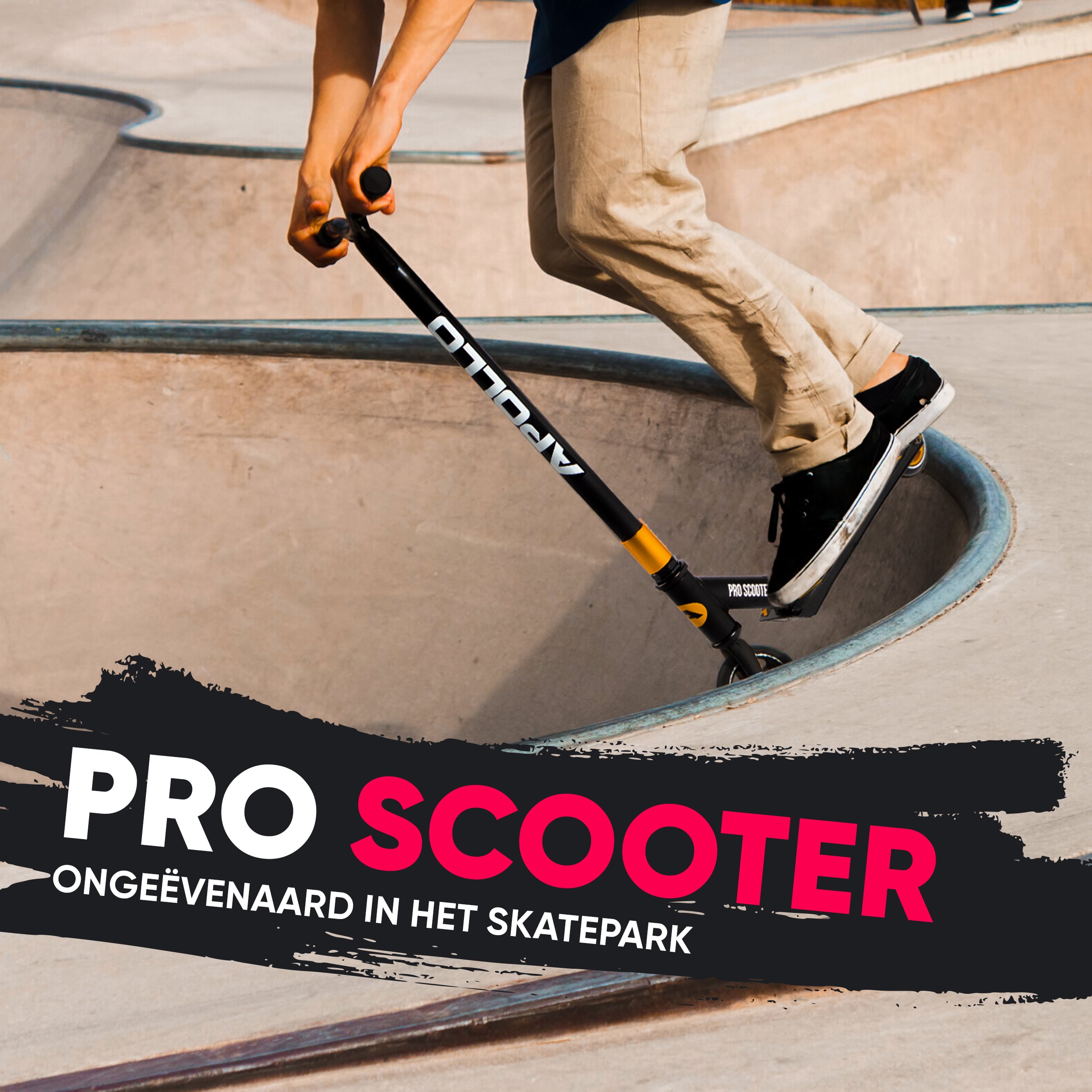 Apollo Stuntstep 'Eagle' - geanodiseerde professionele stuntstep met ABEC9 lagers Zwart Turquoise Roze