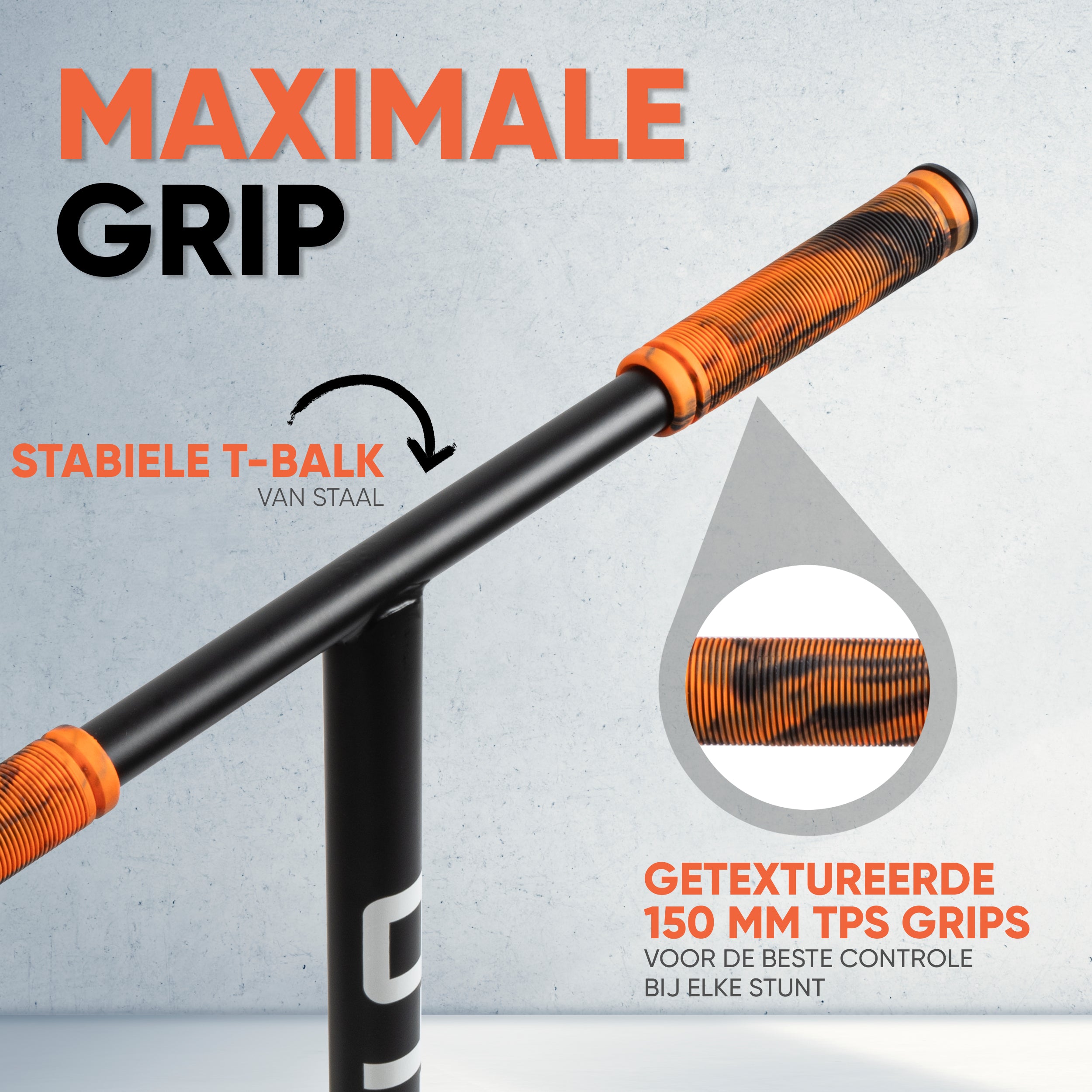 Apollo Stuntstep 'Eagle' - geanodiseerde professionele stuntstep met ABEC9 lagers Zwart Oranje