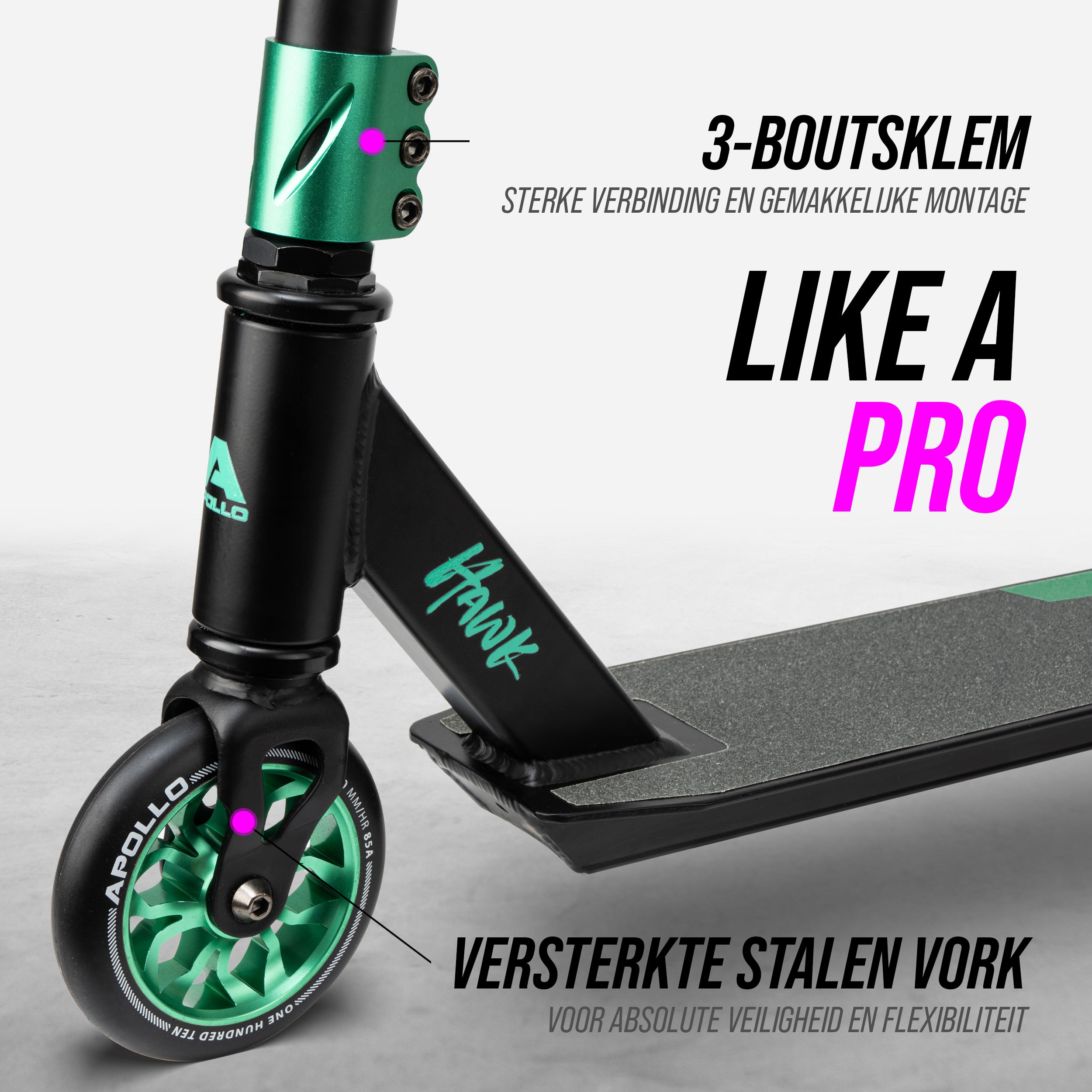 Apollo Apollo Stunt Step "Hawk" - Freestyle Kickstep Black Ocean