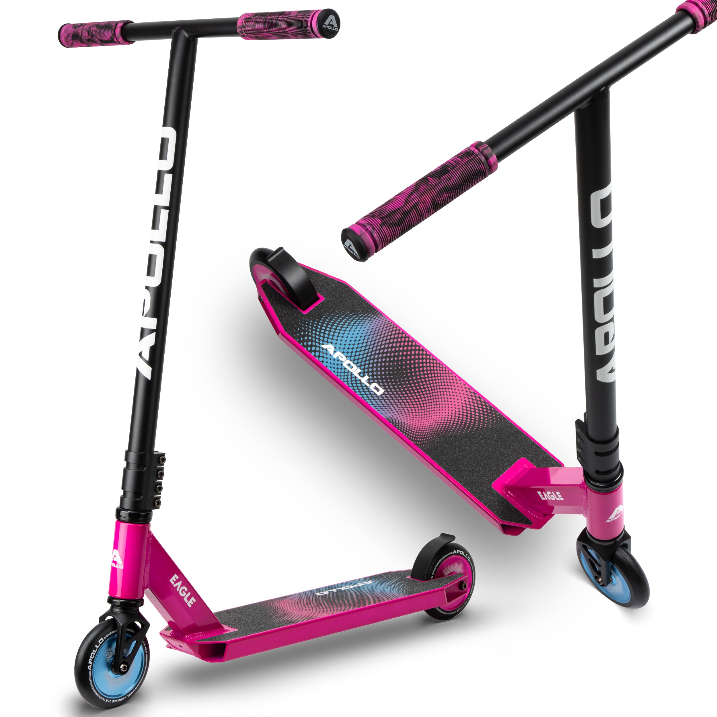 Apollo Stuntstep 'Eagle' - geanodiseerde professionele stuntstep met ABEC9 lagers Roze