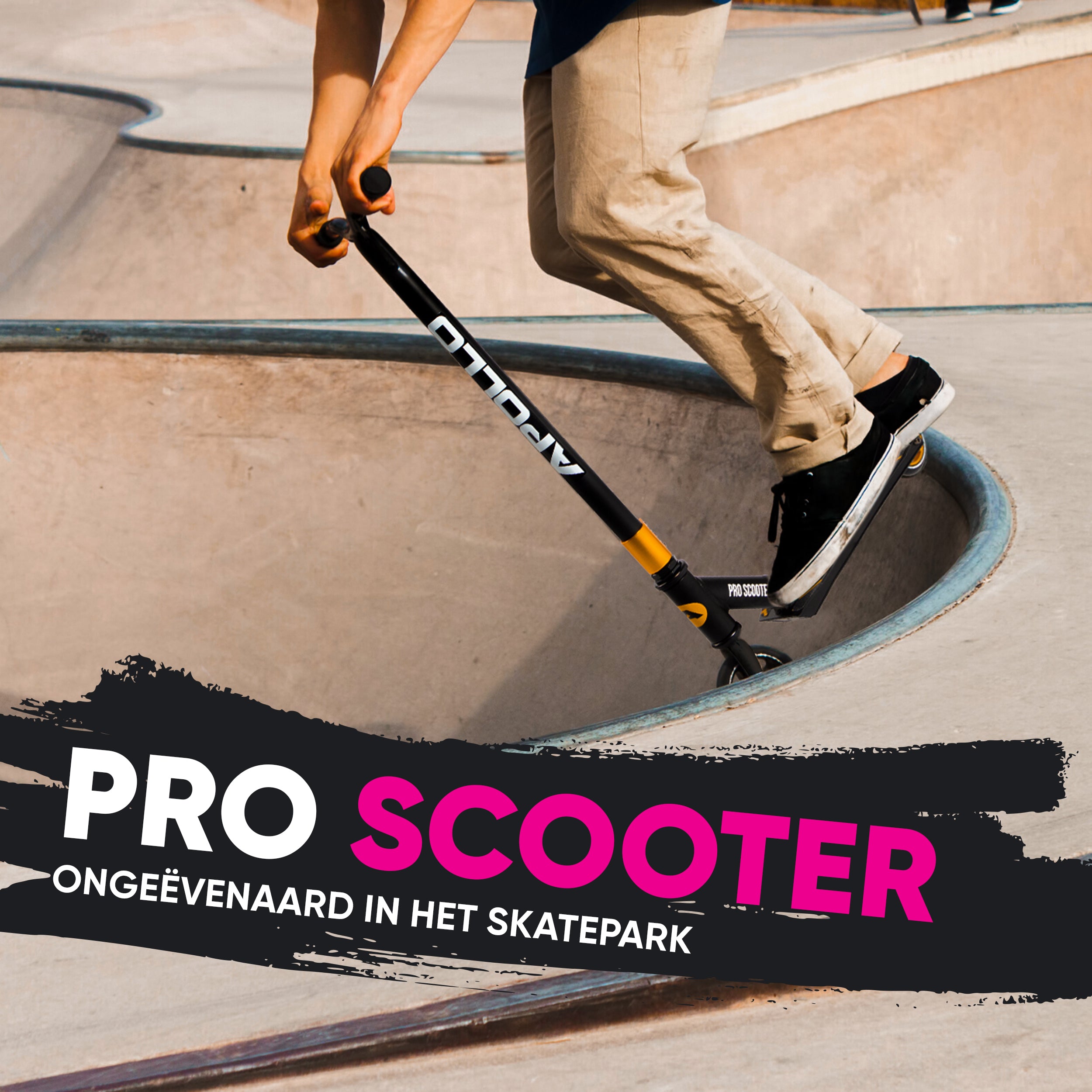 Apollo Stuntstep 'Eagle' - geanodiseerde professionele stuntstep met ABEC9 lagers Roze