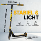 Apollo Stuntstep 'Eagle' - geanodiseerde professionele stuntstep met ABEC9 lagers Zwart Goud