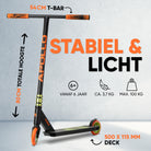 Apollo Stuntstep 'Eagle' - geanodiseerde professionele stuntstep met ABEC9 lagers Zwart Groen Oranje