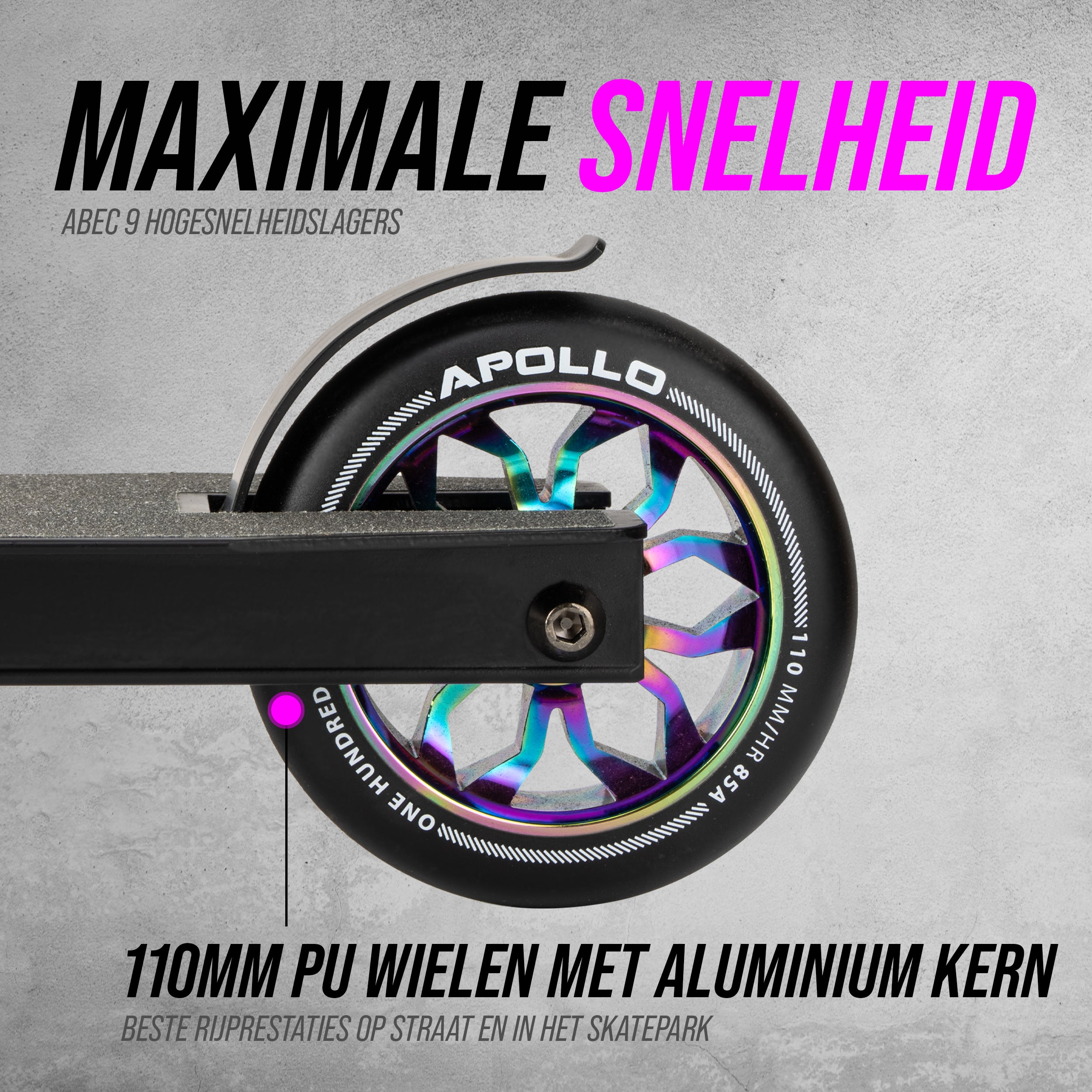 Apollo Apollo Stunt Step "Hawk" - Freestyle Kickstep Black Rainbow