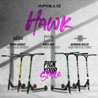 Apollo Apollo Stunt Step "Hawk" - Freestyle Kickstep Black Rainbow