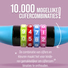 Apollo Fietsslot met cijfers voor kinderen, 10x650 mm, scooterslot, cijferslot Blauw