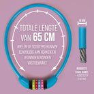 Apollo Fietsslot met cijfers voor kinderen, 10x650 mm, scooterslot, cijferslot Blauw