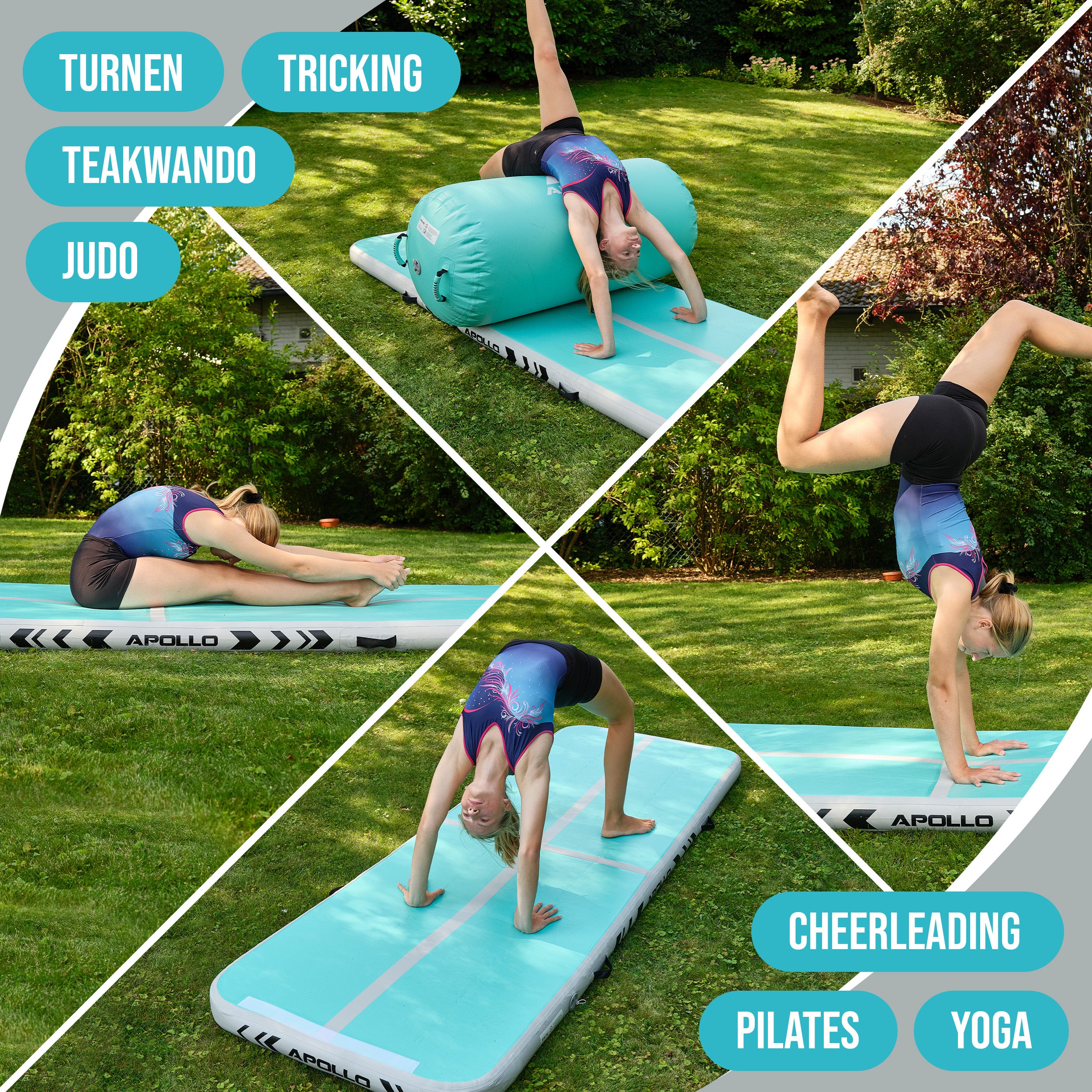 Apollo Air Mat Pro - Air Track Mat Mint - Full Color 300x100x10