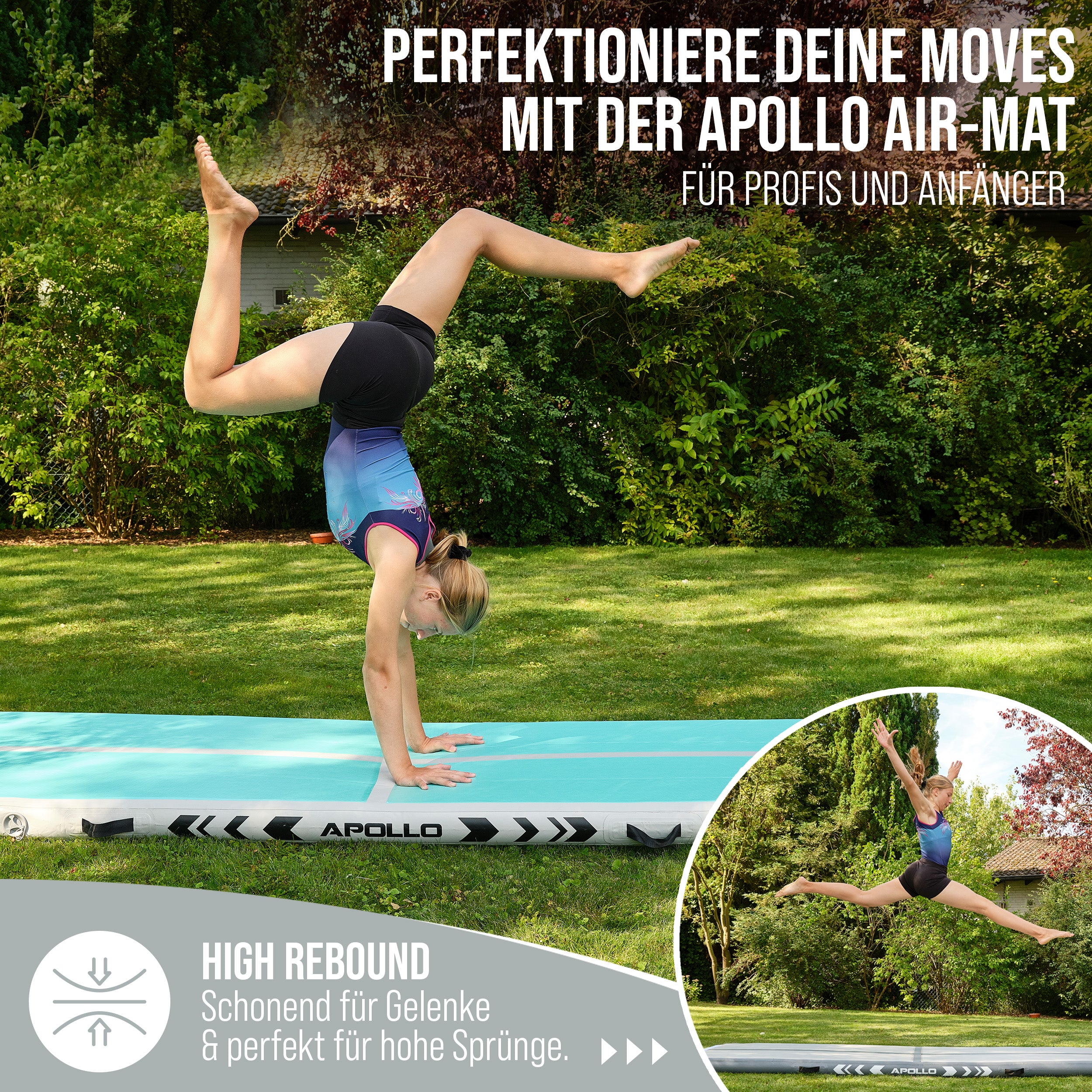 Apollo Air Mat Pro - Air Track Mat Mint - Full Color 300x100x10