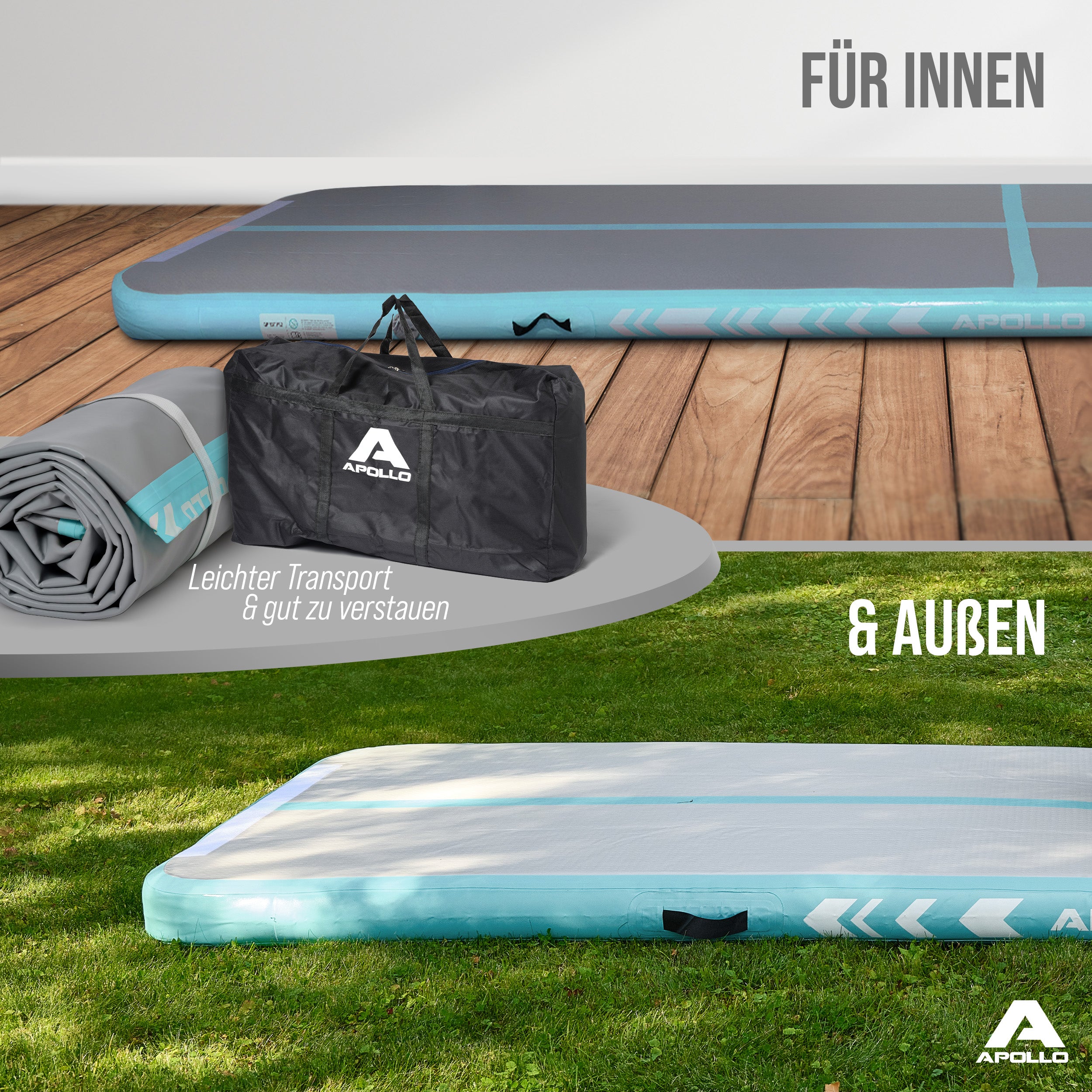 Apollo Air Mat Pro - Air Track Mat Mint 400x100x10