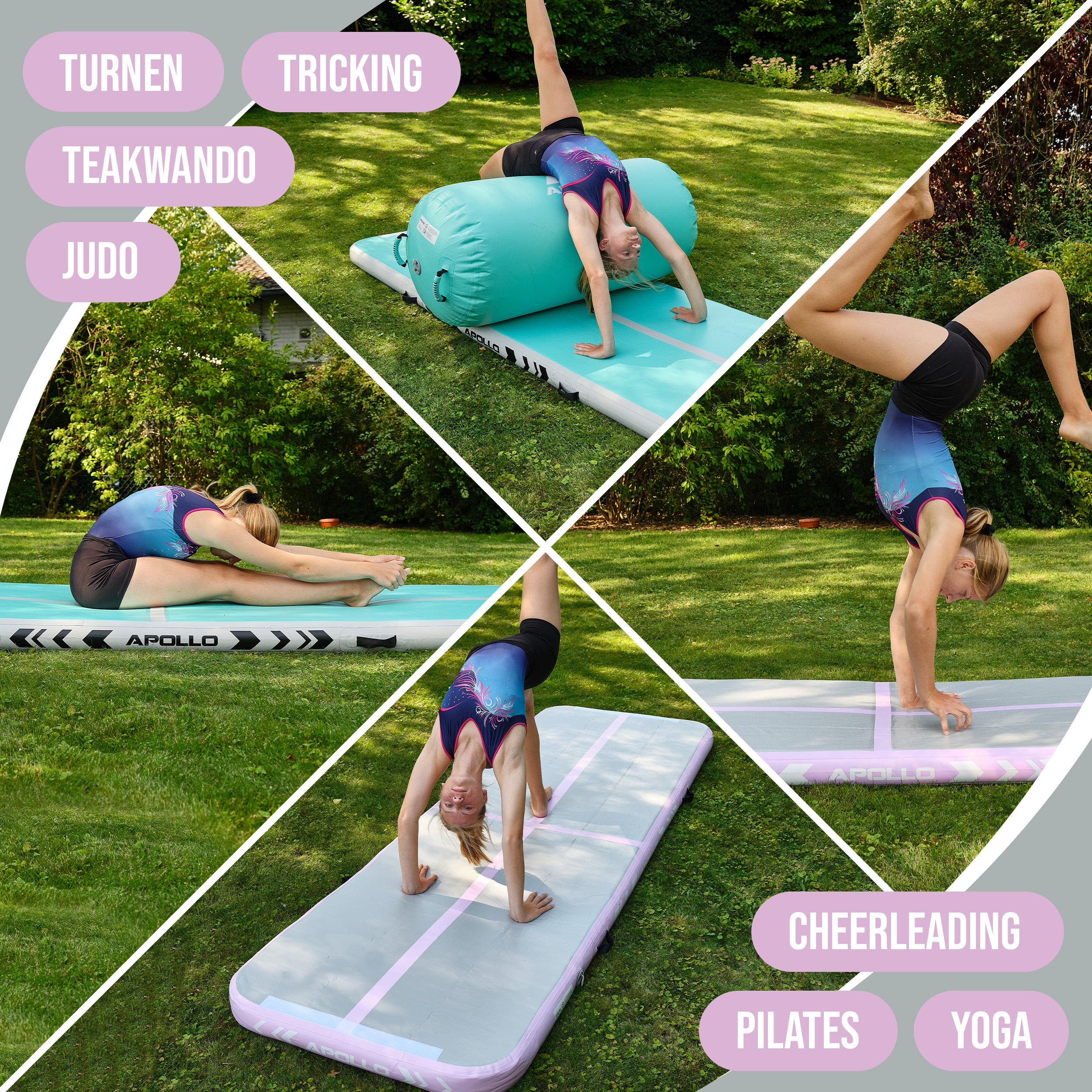 Apollo Air Mat Pro - Air Track Mat Pink 300x100x10