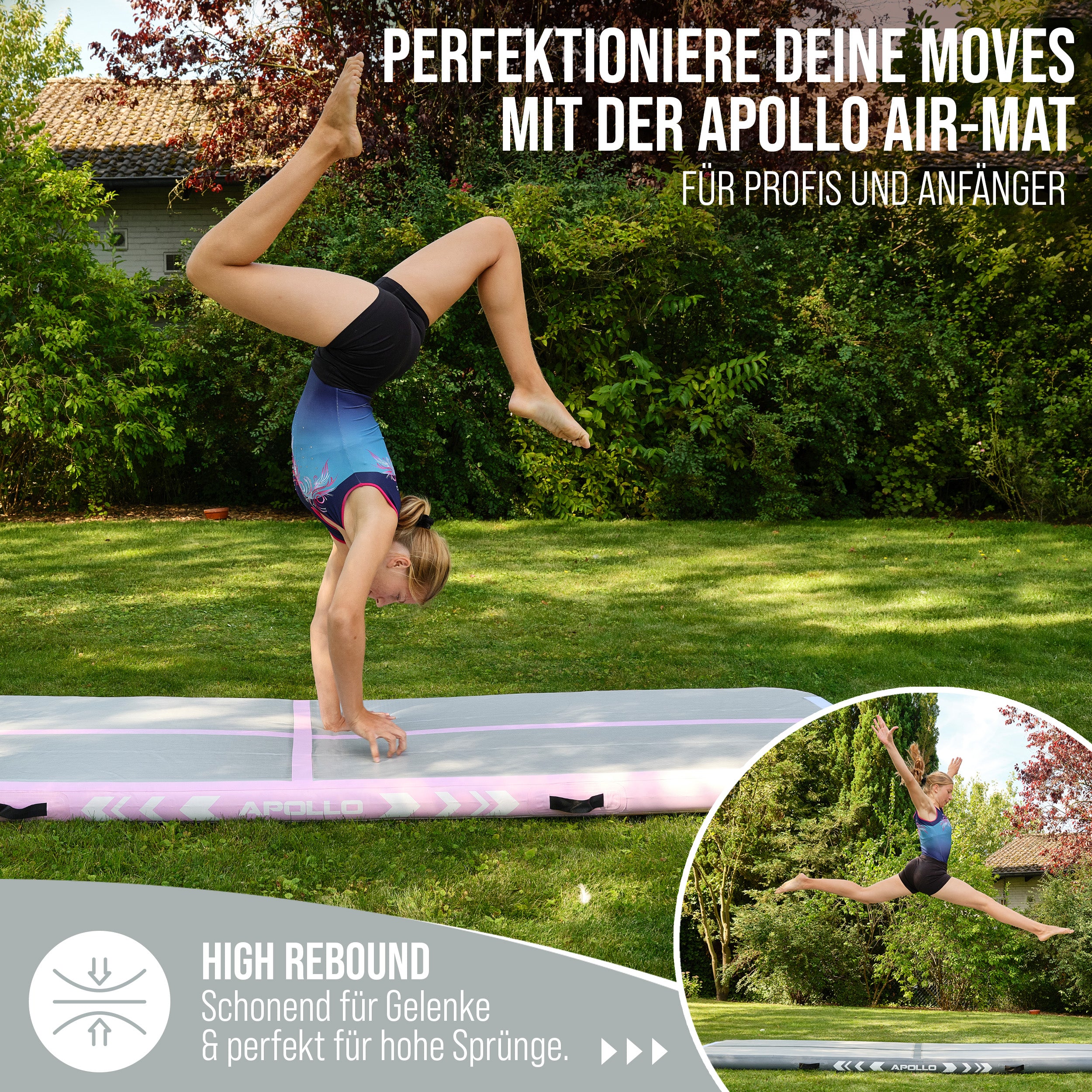 Apollo Air Mat Pro - Air Track Mat Pink 300x100x10