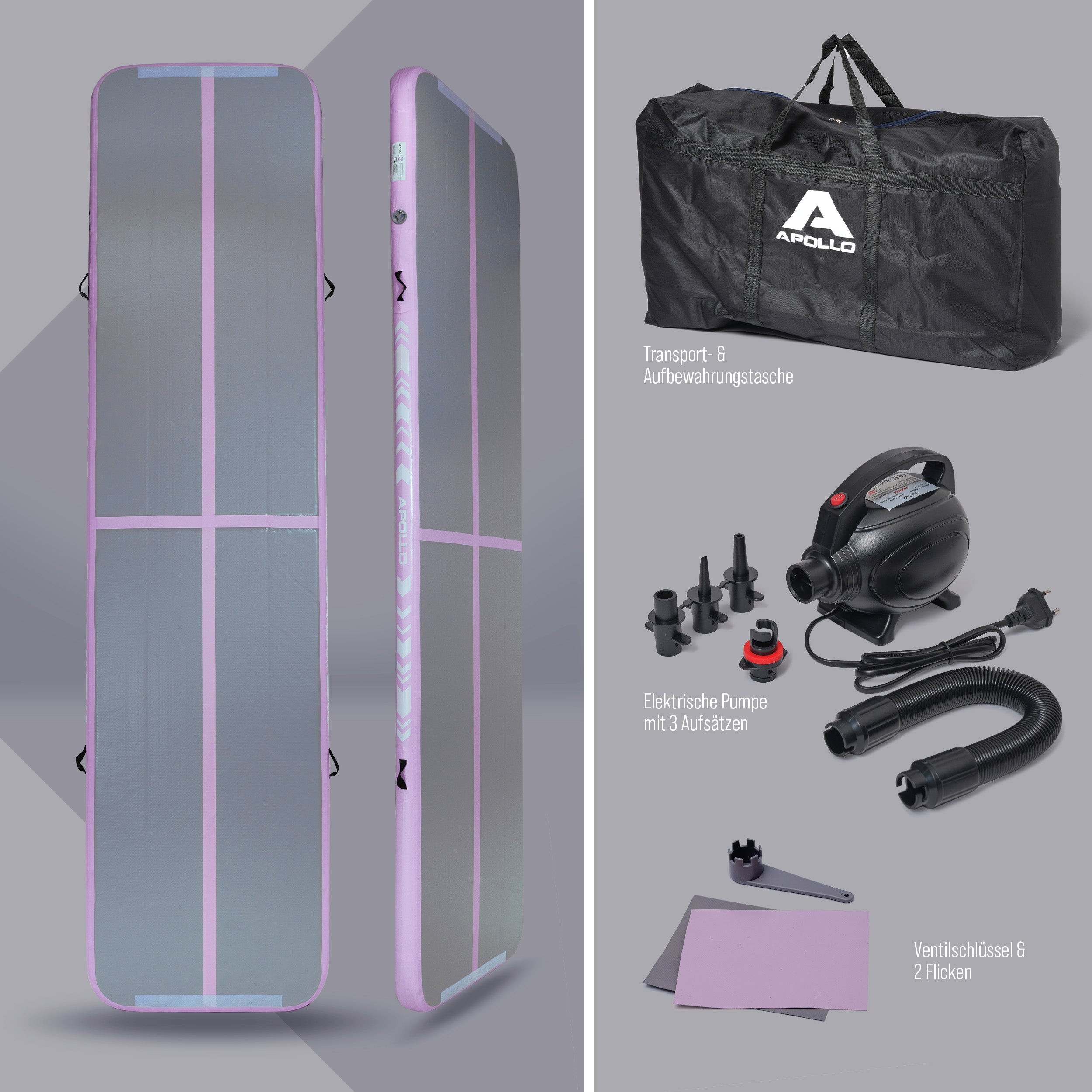 Apollo Air Mat Pro - Air Track Mat Pink 400x100x10