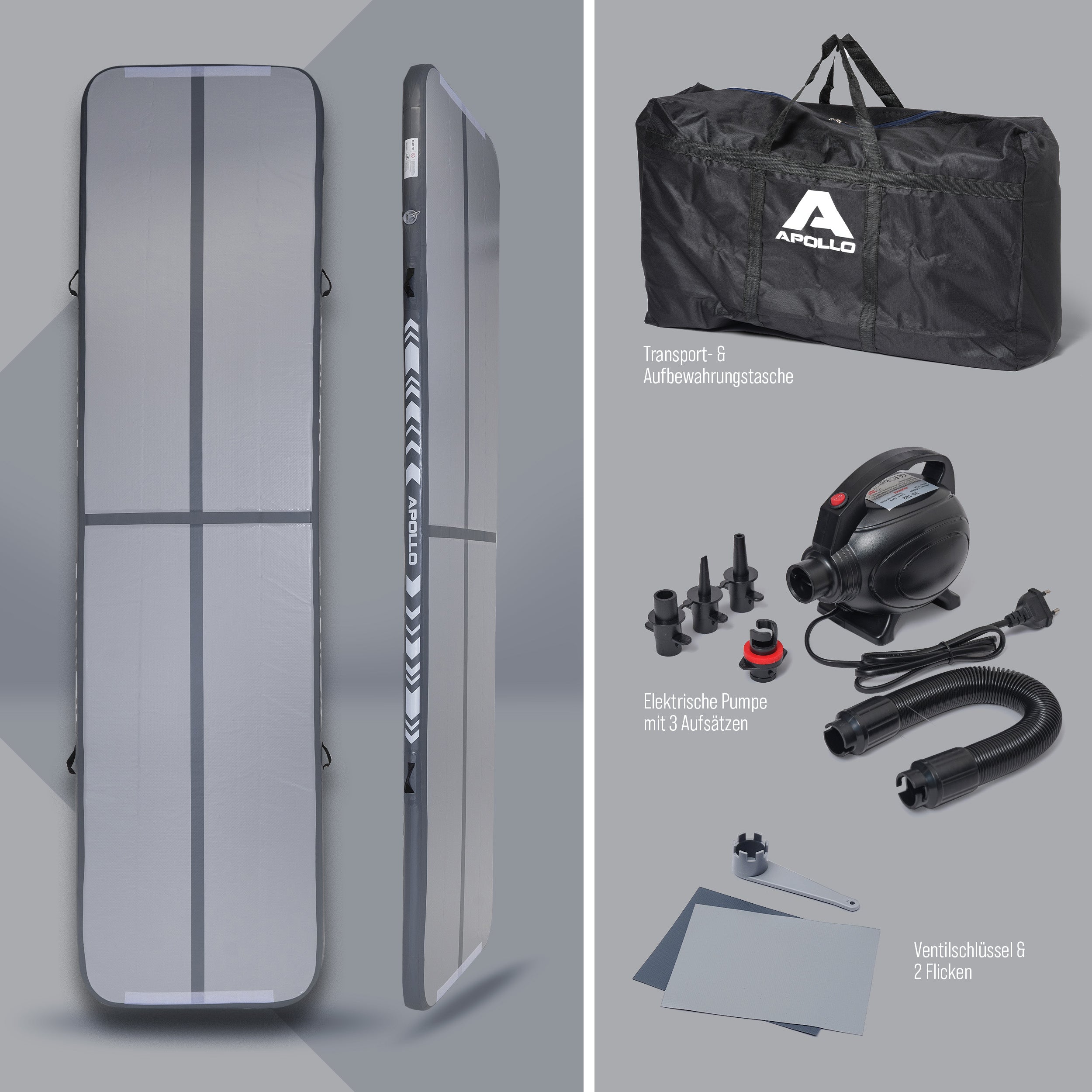 Apollo Air Mat Pro - Air Track Mat Grey 400x100x10