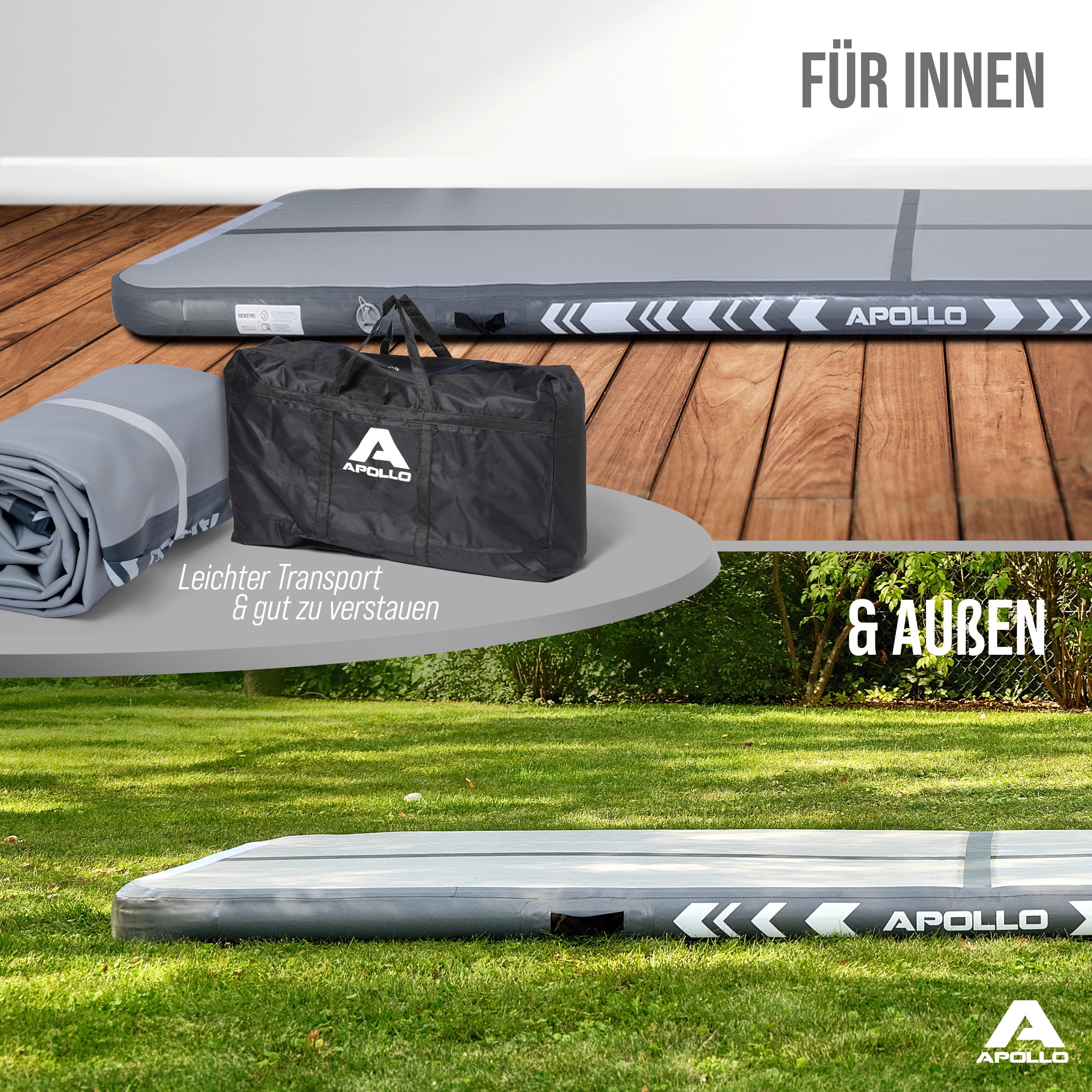 Apollo Air Mat Pro - Air Track Mat Grey 400x100x10