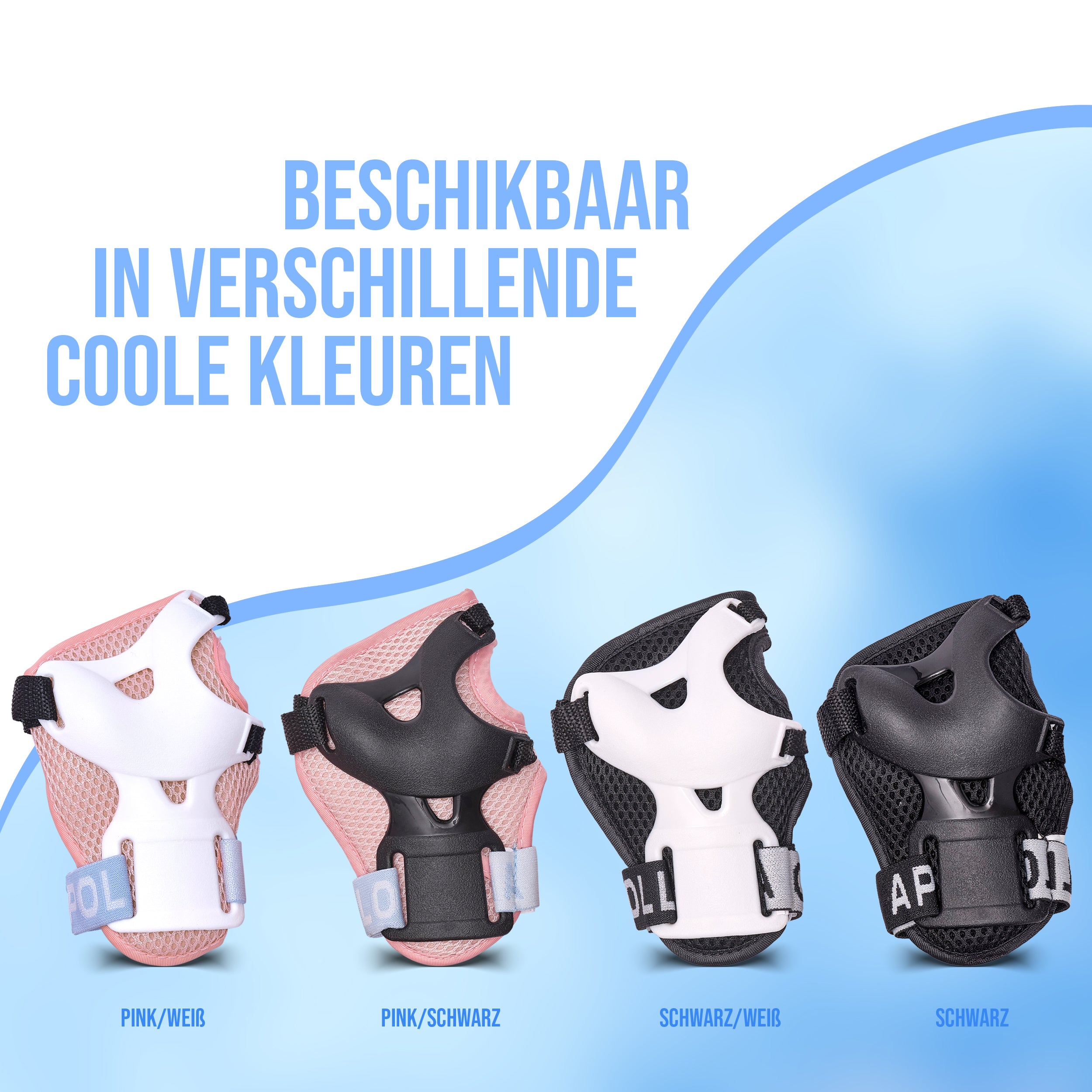 Apollo Apollo Beschermerset voor Kinderen, knie- en elleboogbeschermers Black Black