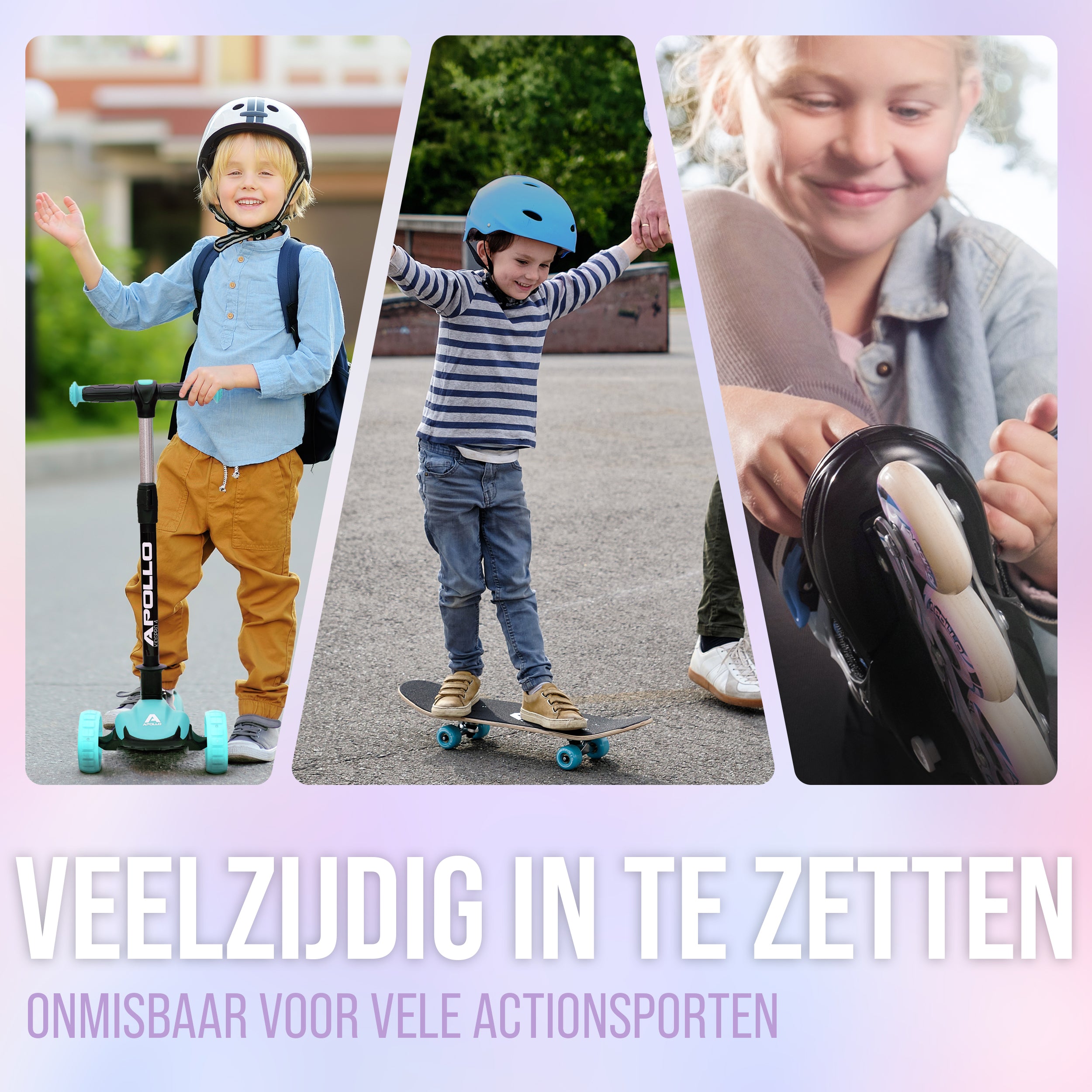 Apollo Apollo Beschermerset voor Kinderen, knie- en elleboogbeschermers Rosa White