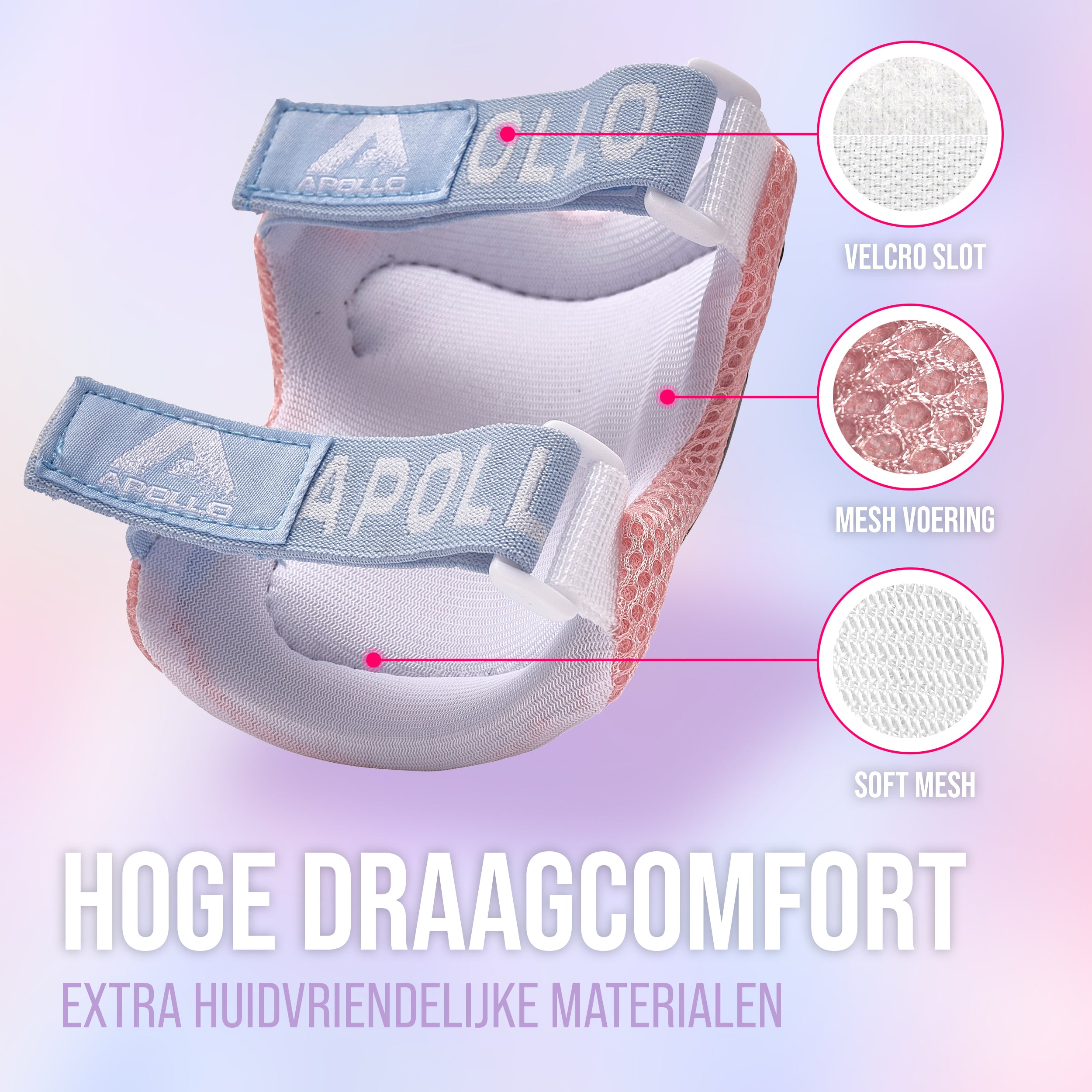 Apollo Apollo Beschermerset voor Kinderen, knie- en elleboogbeschermers Rosa Black
