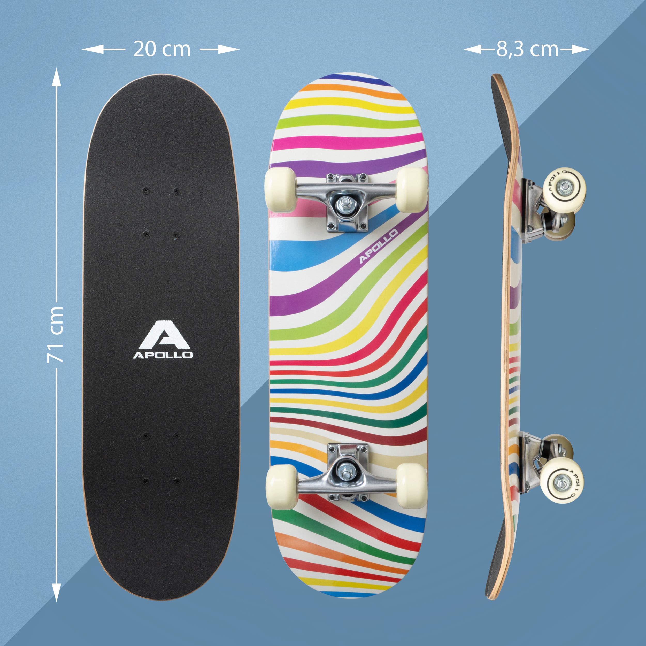 Apollo Kinderen Skateboard 71cm - Retro Colors