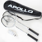 Apollo Badmintonset Match Pro 400 - Badmintonracket voor kinderen en volwassenen Wit Zwart