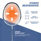 Apollo Badmintonset Match Pro 400 - Badmintonracket voor kinderen en volwassenen Wit Zwart