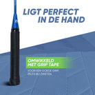 Apollo Badmintonset Match Pro 400 - Badmintonracket voor kinderen en volwassenen Blauw Groen