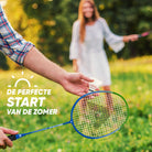 Apollo Badmintonset Match Pro 400 - Badmintonracket voor kinderen en volwassenen Blauw Groen