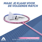 Apollo Badmintonset Match Pro 400 - Badmintonracket voor kinderen en volwassenen Blauw Roze