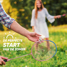 Apollo Badmintonset Match Pro 400 - Badmintonracket voor kinderen en volwassenen Blauw Roze