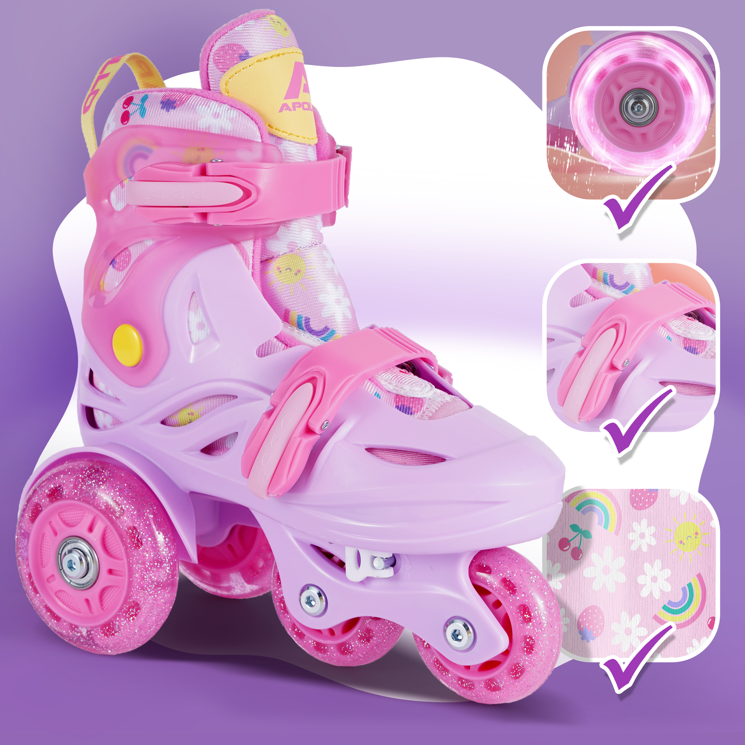 Apollo Funsport NL Apollo Kids My 1st skates verstelbaar, verstelbare rolschaatsen voor kinderen, maat 26-30 Roze