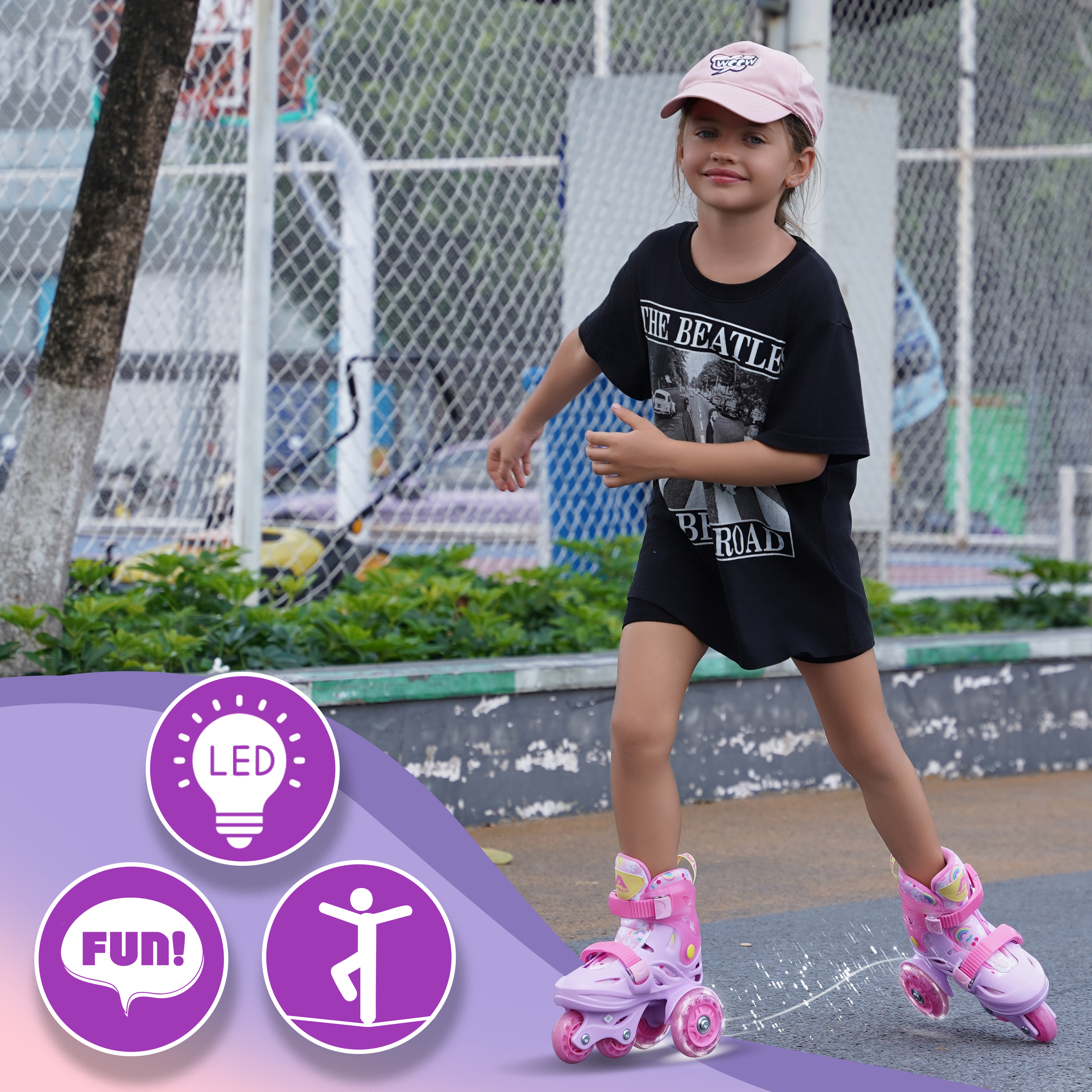 Apollo Funsport NL Apollo Kids My 1st skates verstelbaar, verstelbare rolschaatsen voor kinderen, maat 26-30 Roze