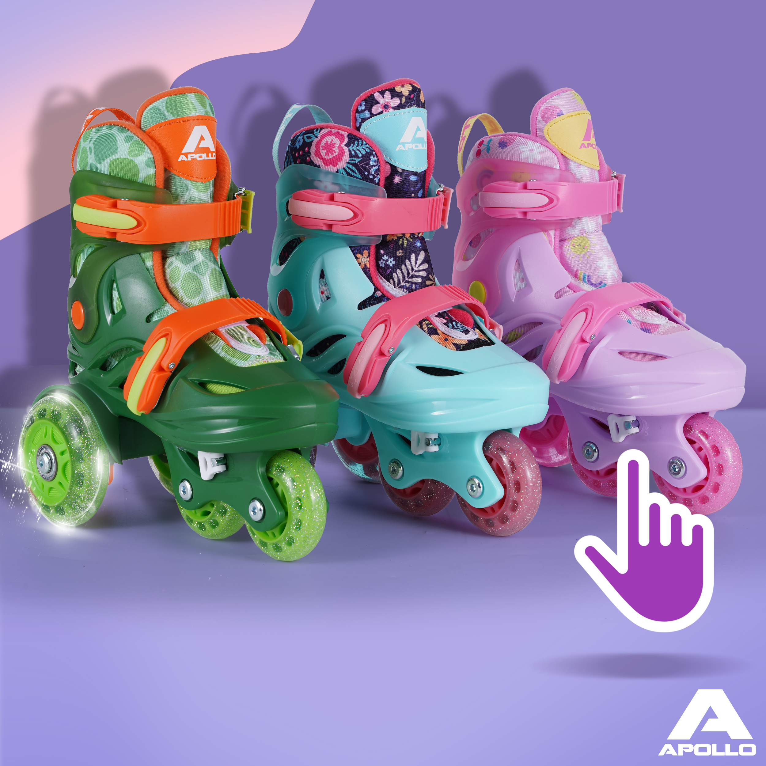 Apollo Funsport NL Apollo Kids My 1st skates verstelbaar, verstelbare rolschaatsen voor kinderen, maat 26-30 Roze