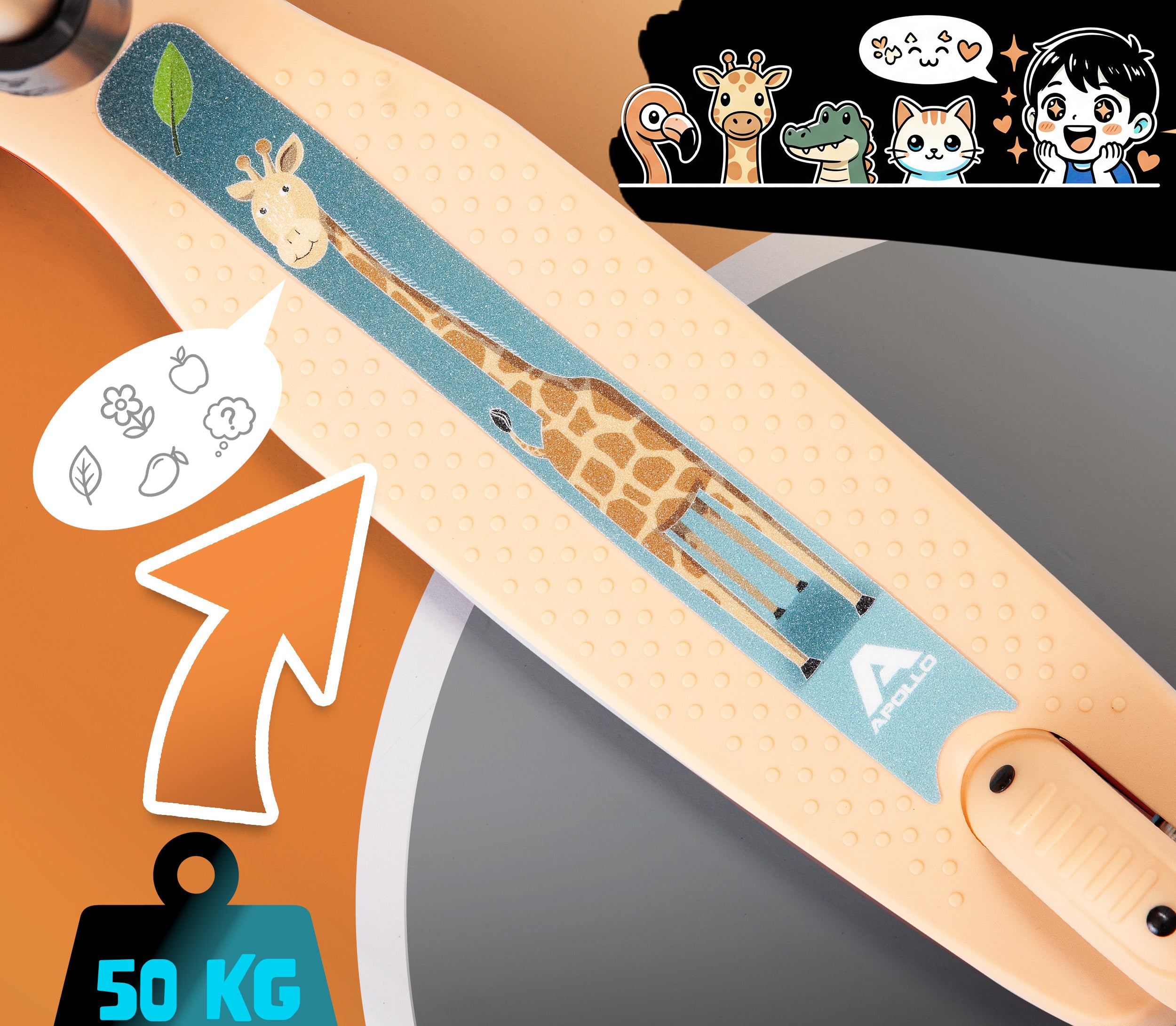 Apollo Funsport Nederland Apollo Whizzie LED kinderstep, opvouwbare kinderstep Giraf