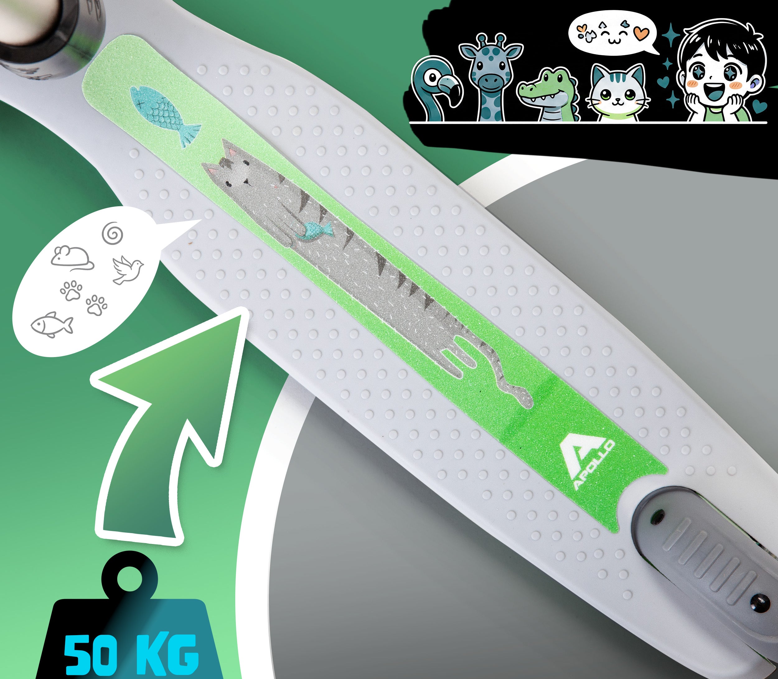 Apollo Funsport Nederland Apollo Whizzie LED kinderstep, opvouwbare kinderstep Kat