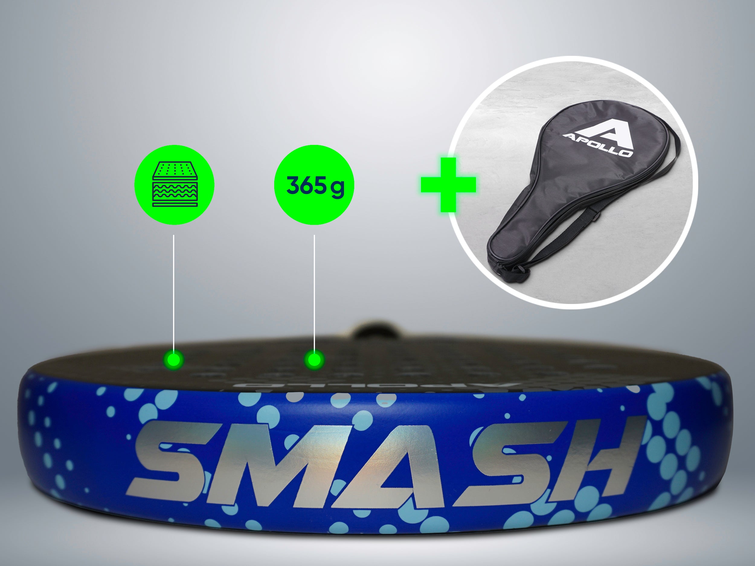 Apollo Funsport Nederland Apollo 3K Smash Padelracket Silver Blue