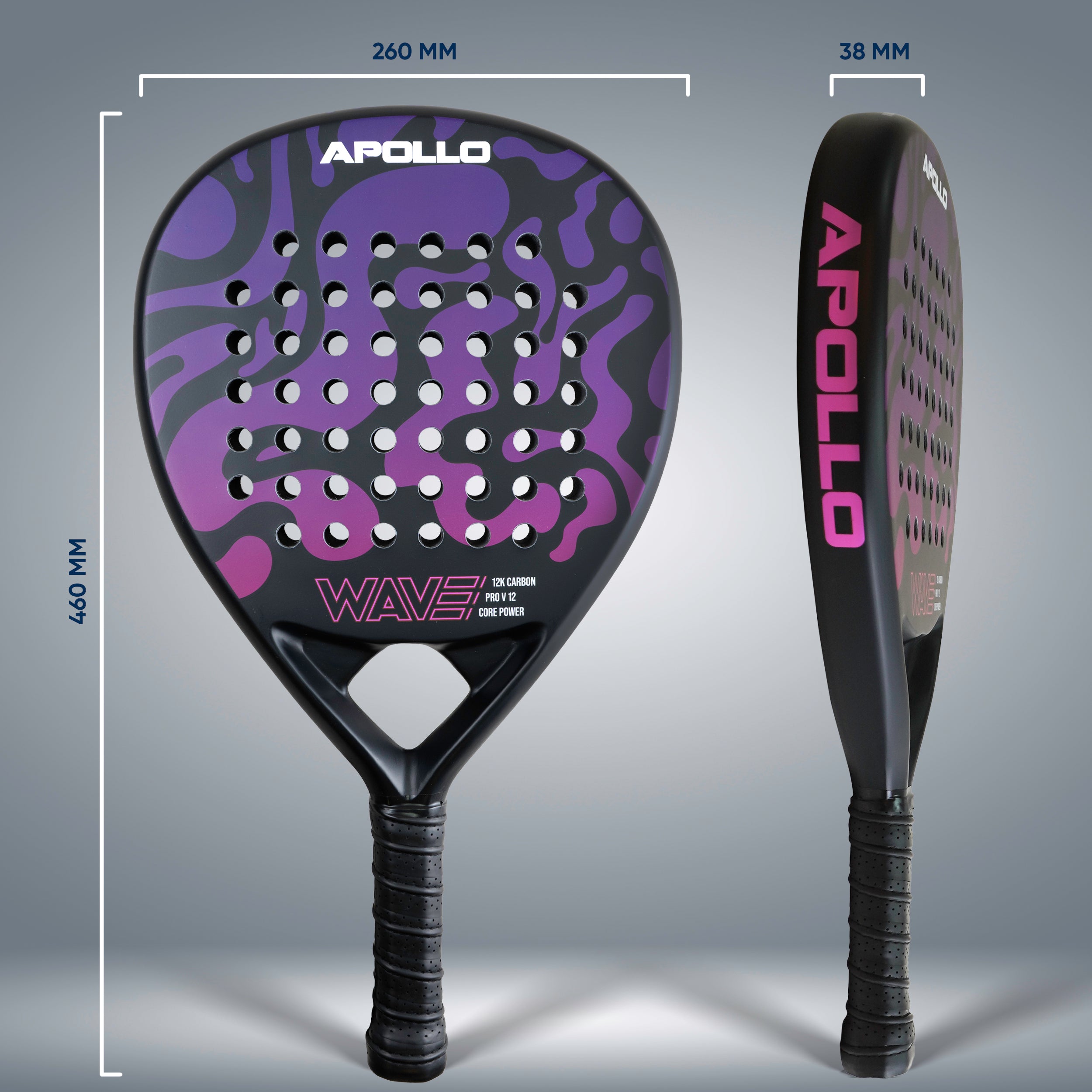 Apollo Funsport Nederland Apollo 12K Wave Padelracket Purple Pink