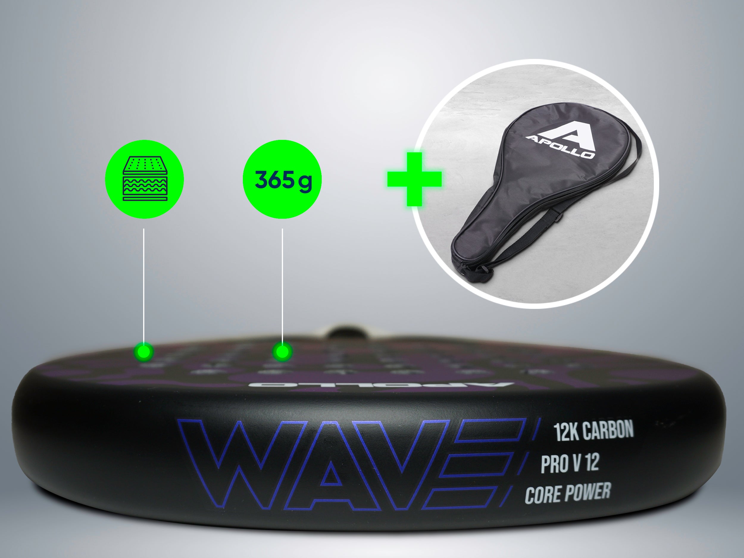 Apollo Funsport Nederland Apollo 12K Wave Padelracket Purple Pink