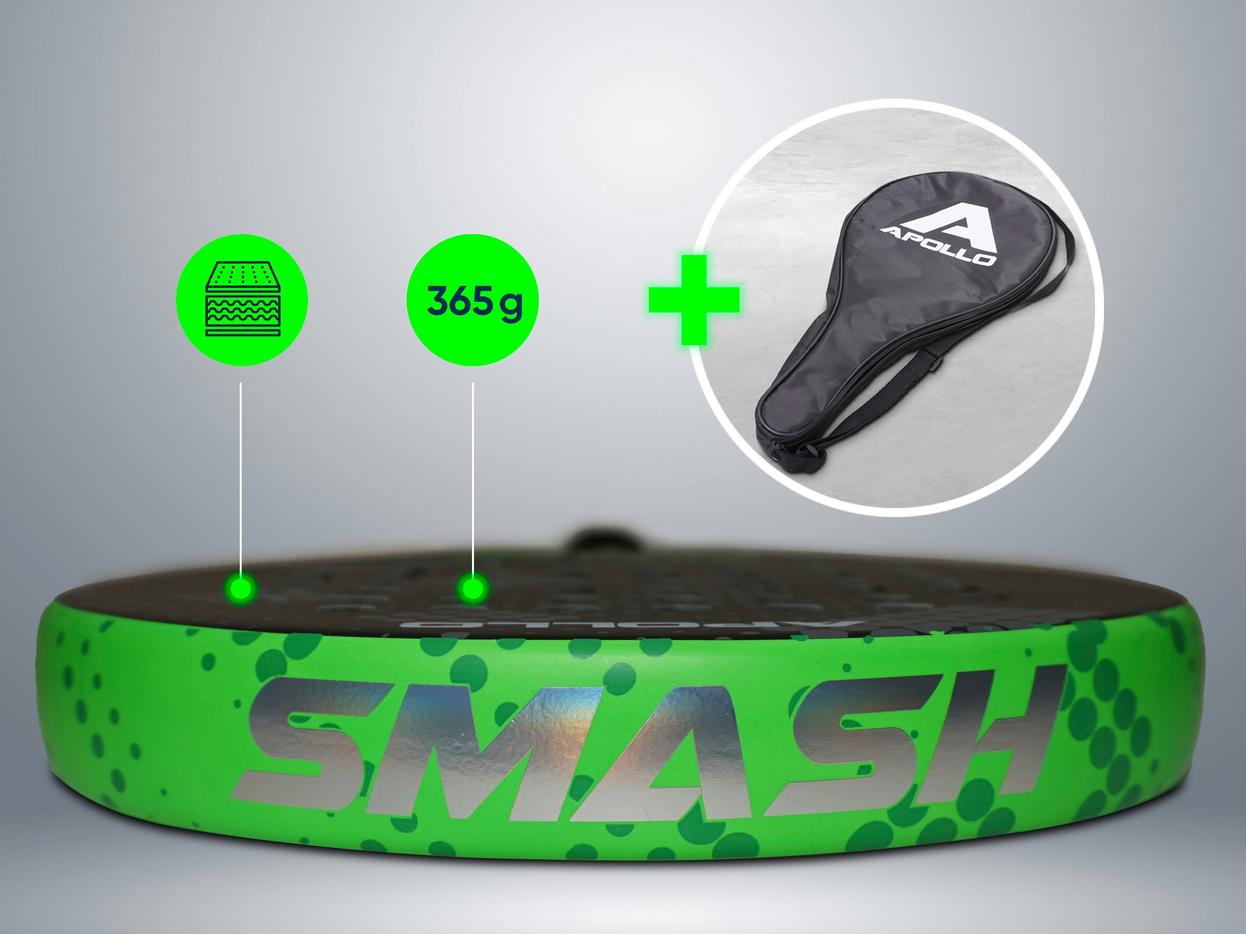 Apollo Funsport Nederland Apollo 3K Smash Padelracket Green