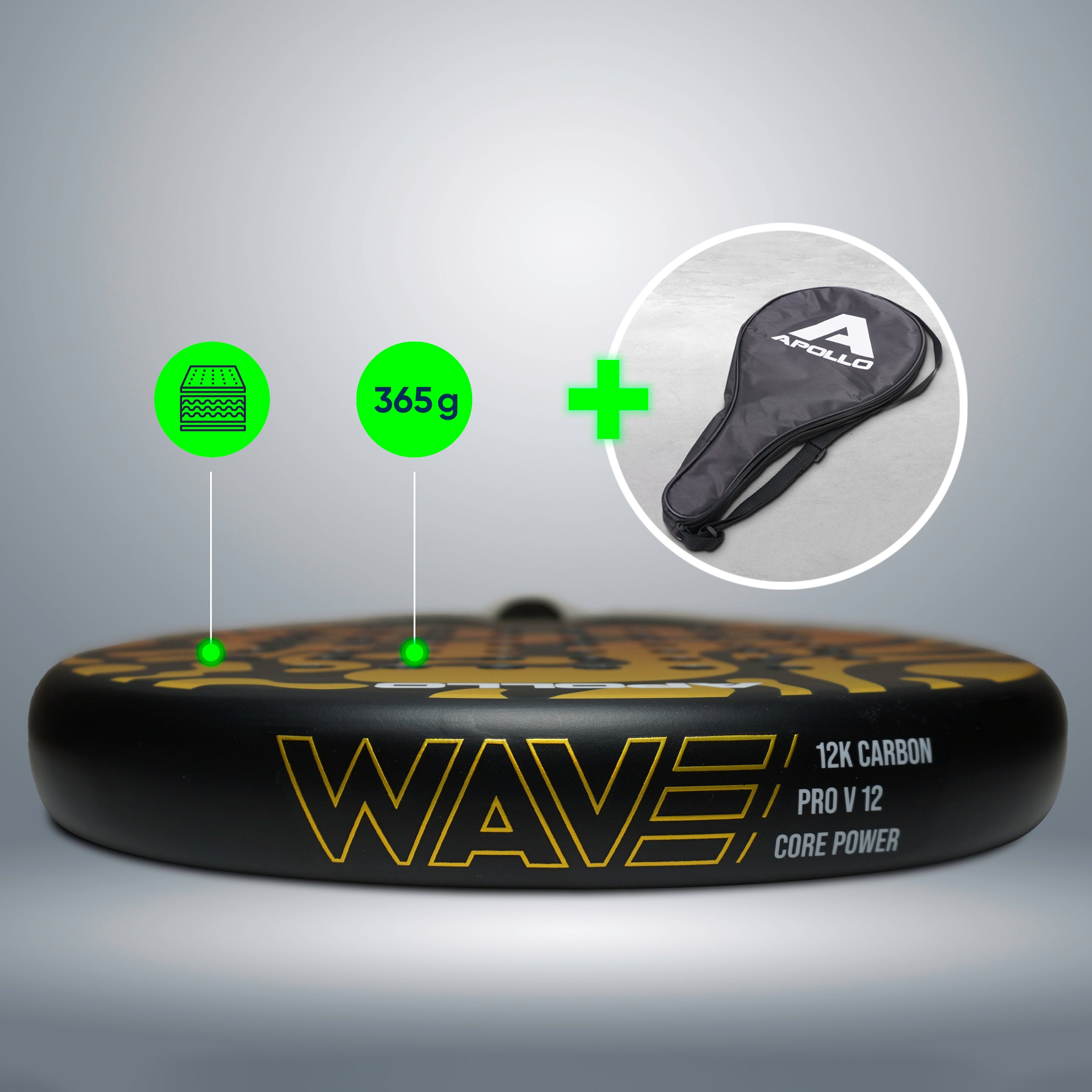 Apollo Funsport Nederland Apollo 12K Wave Padelracket Orange Yellow