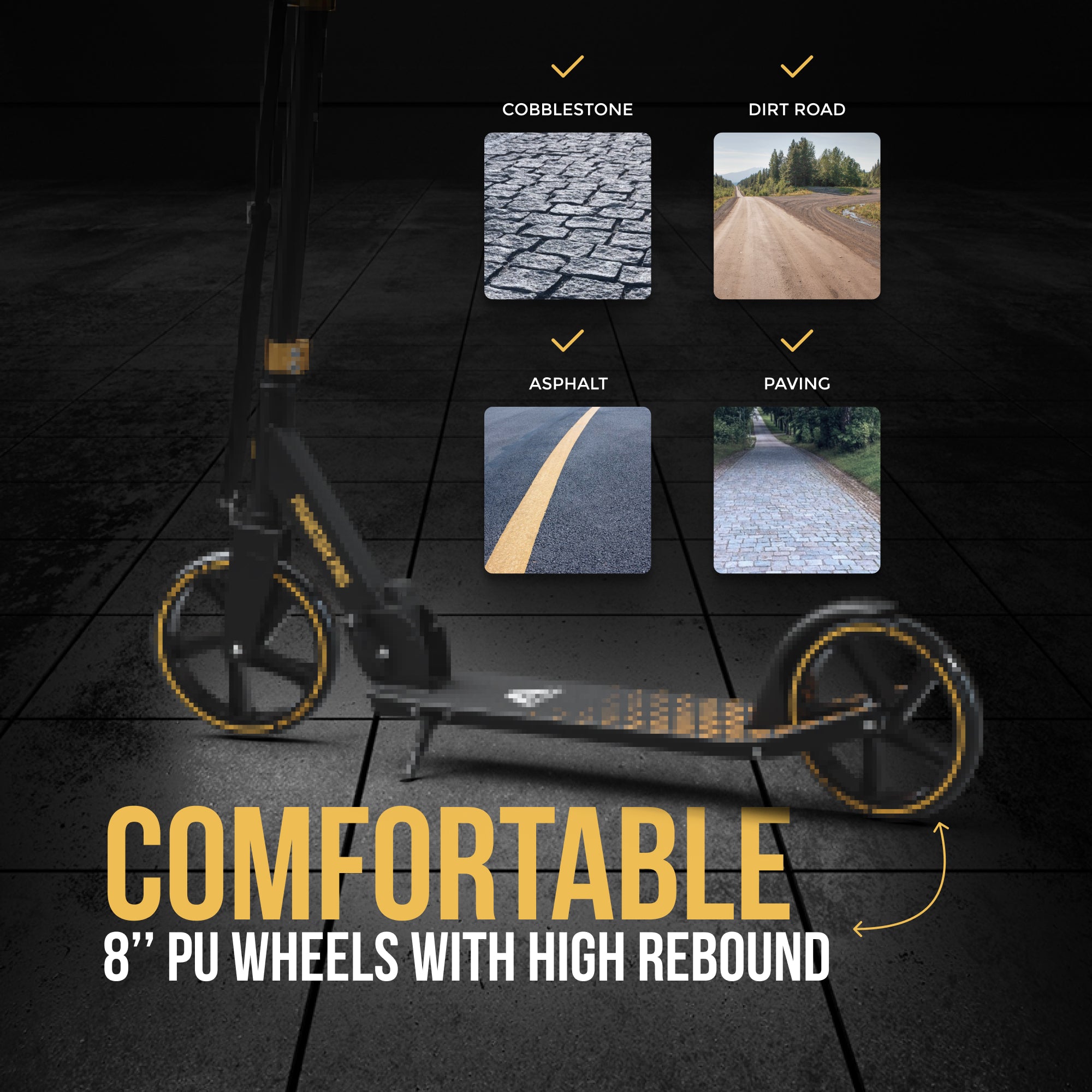 Apollo 'Phantom Pro' Opvouwbare en in hoogte verstelbare stadsscooter Goud