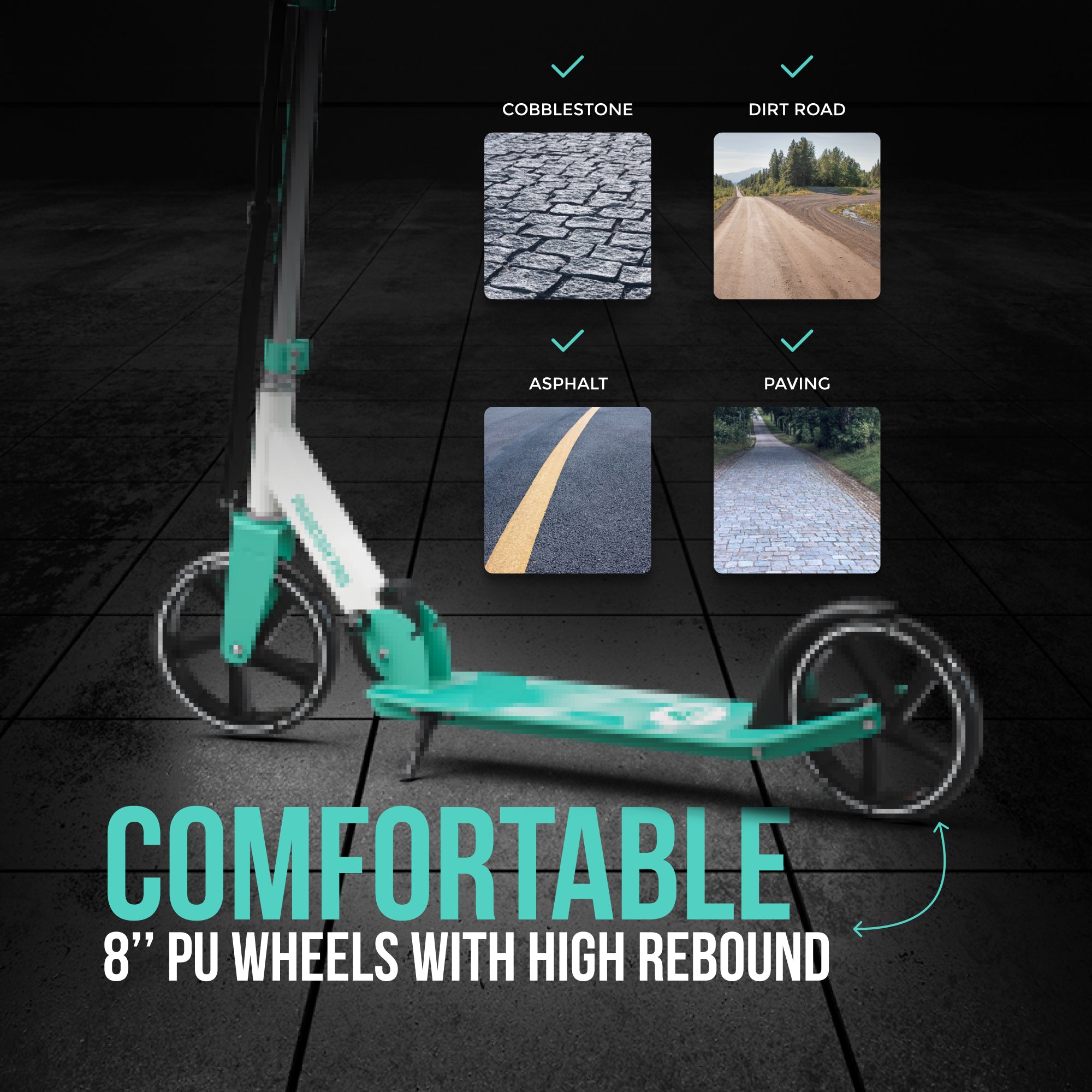 Apollo 'Phantom Pro' Opvouwbare en in hoogte verstelbare stadsscooter Mint