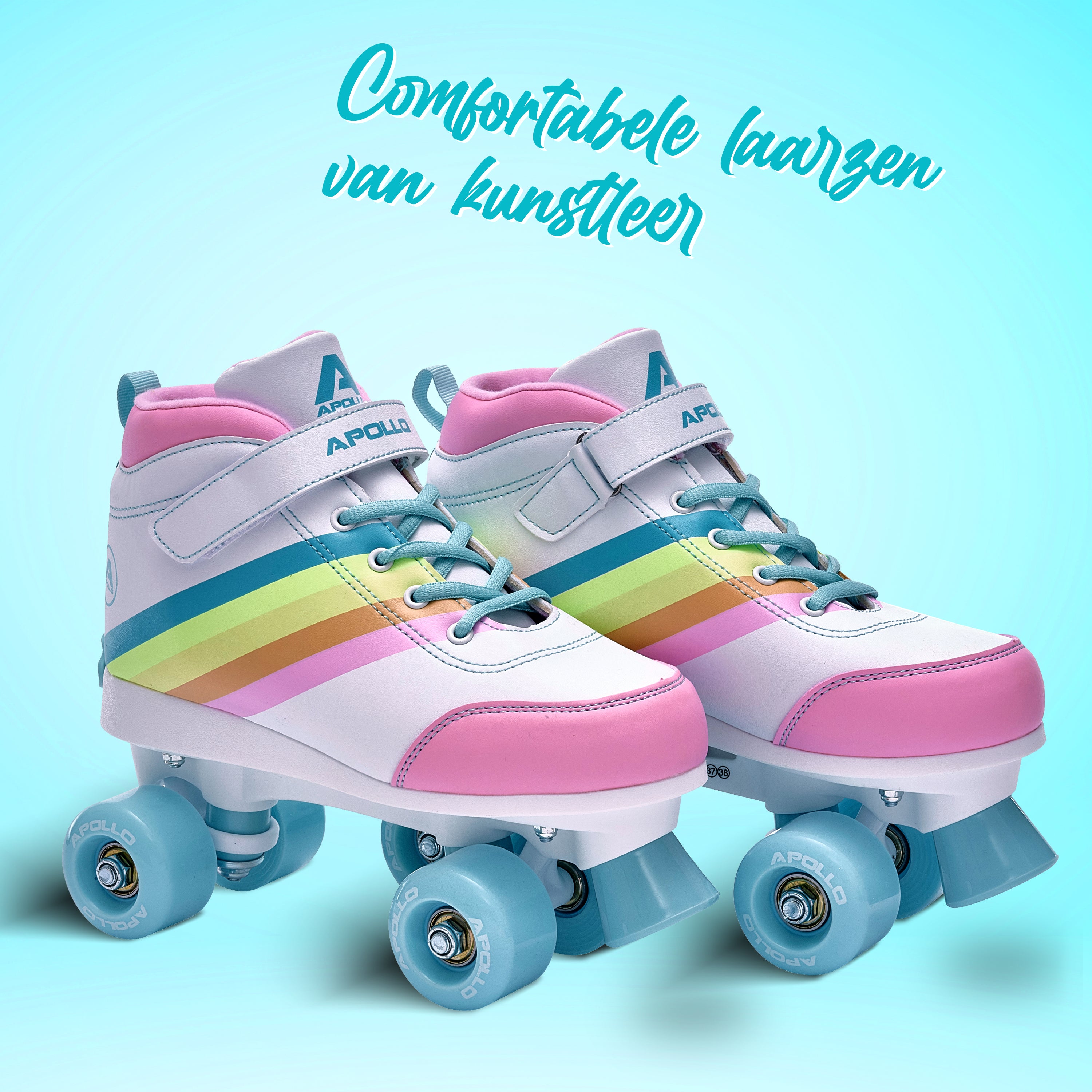 Apollo Disco Roller Soft Boots verstelbare rolschaatsen voor kinderen - Rainbow Star L (39-42)