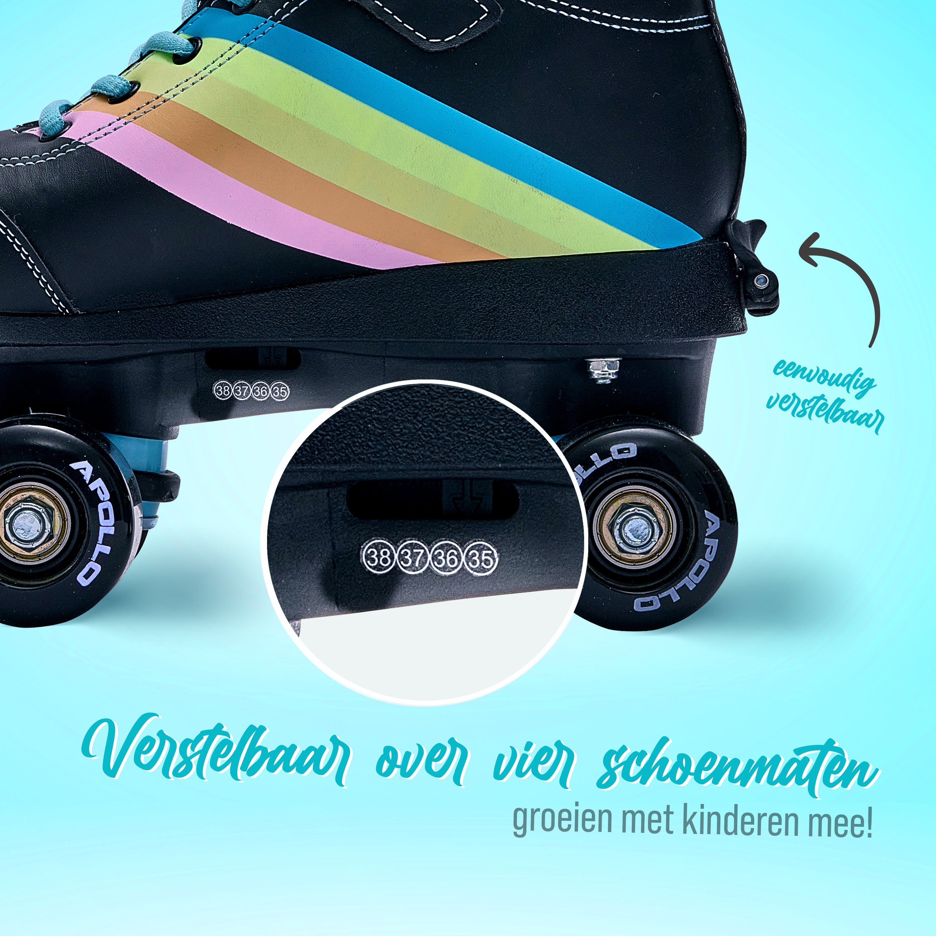 Apollo Disco Roller Soft Boots verstelbare rolschaatsen voor kinderen - Beyond L (39-42)