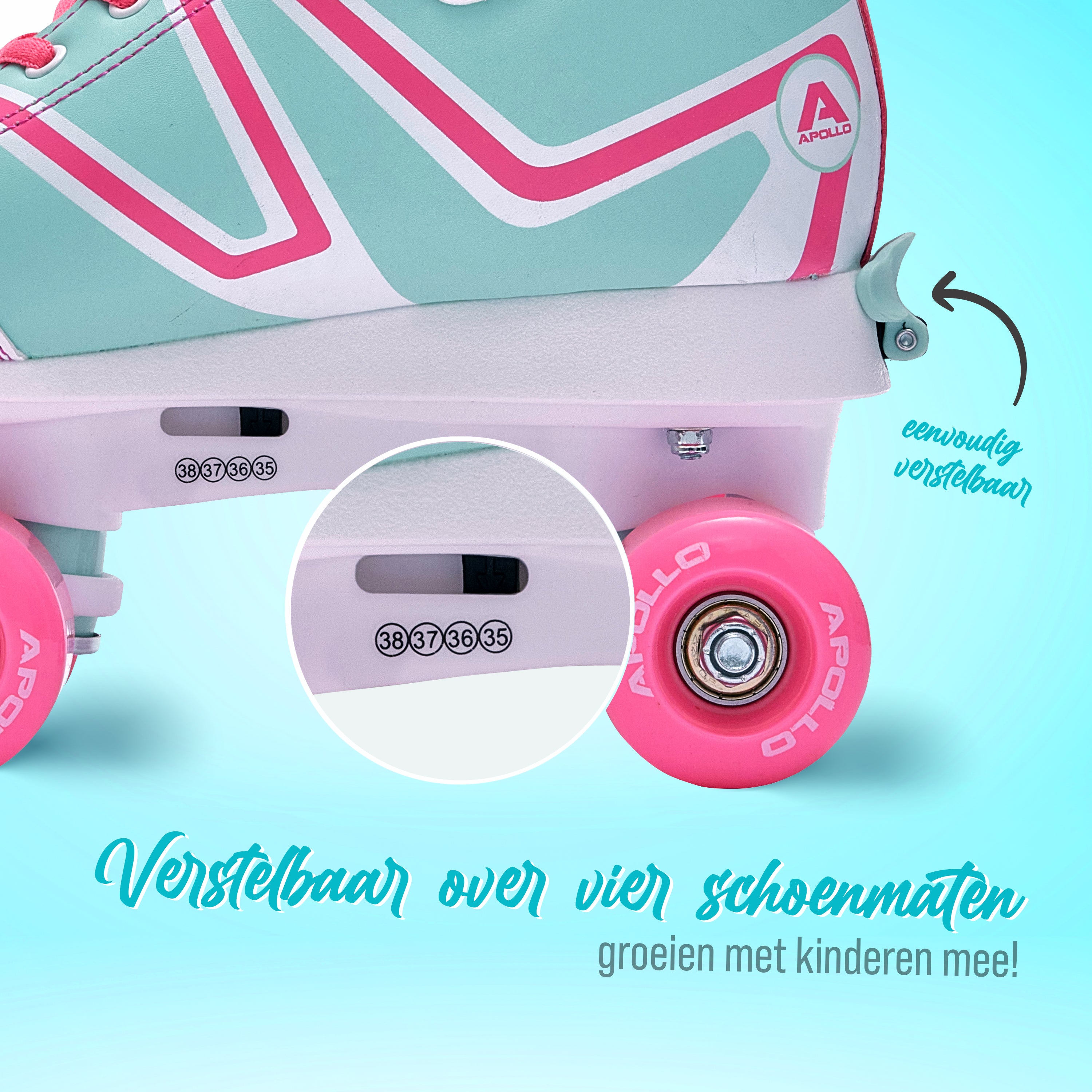 Apollo Disco Roller Soft Boots verstelbare rolschaatsen voor kinderen - Candy L (39-42)