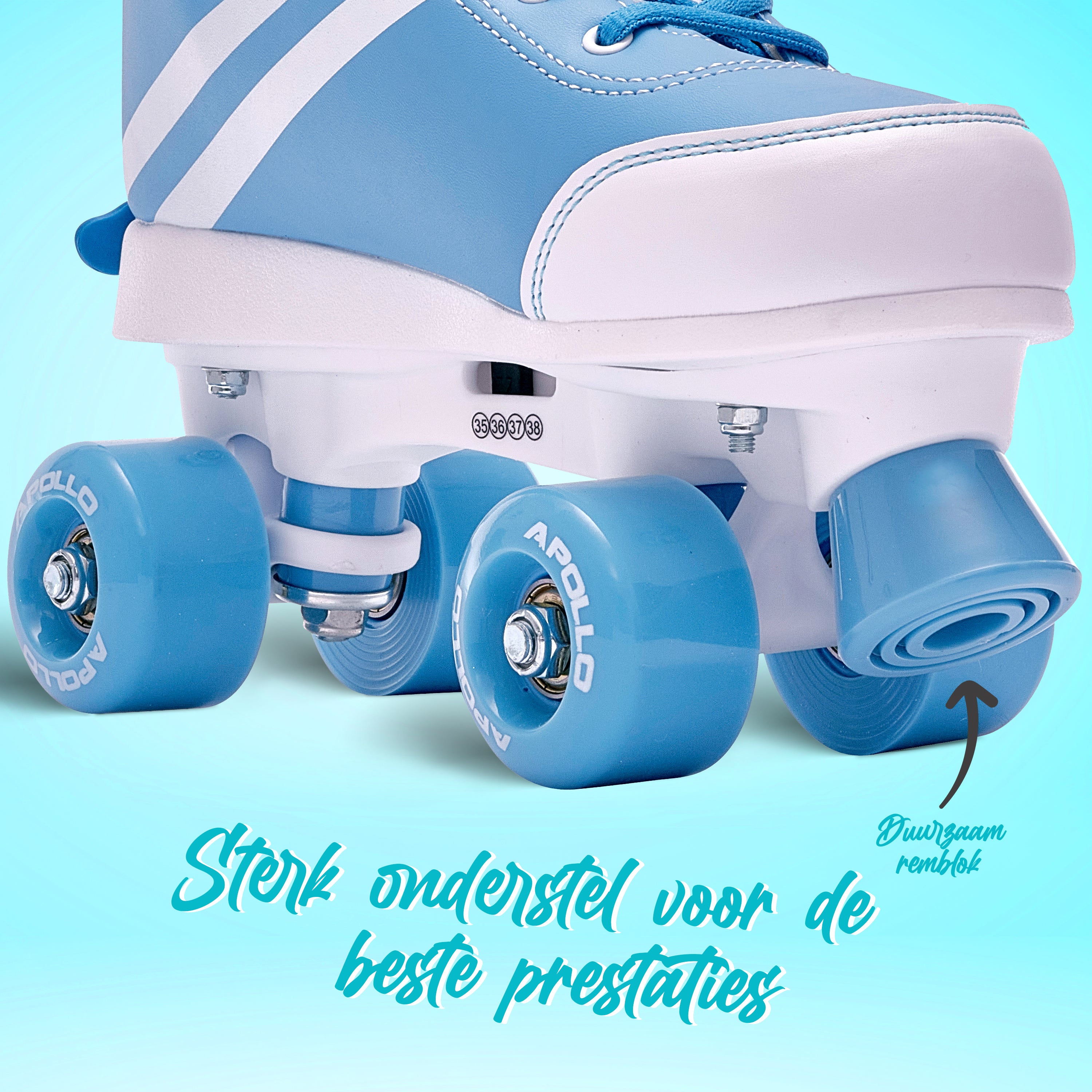 Apollo Disco Roller Soft Boots verstelbare rolschaatsen voor kinderen - Blueberry L (39-42)